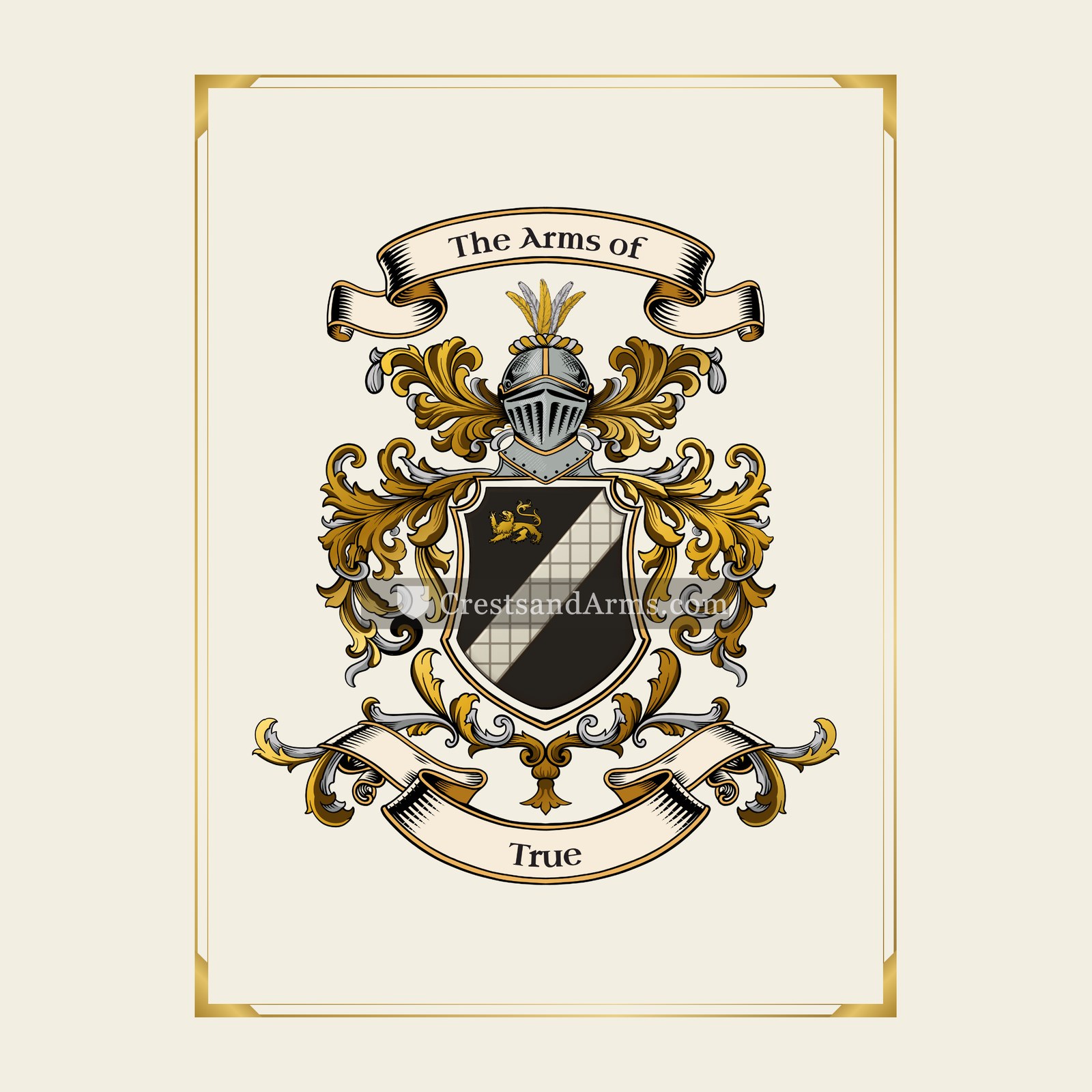 With gold border