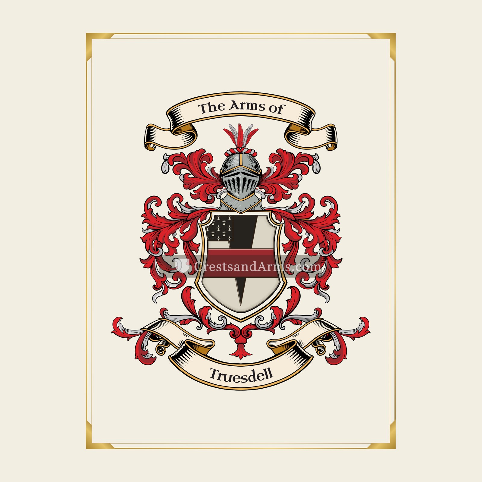 With gold border