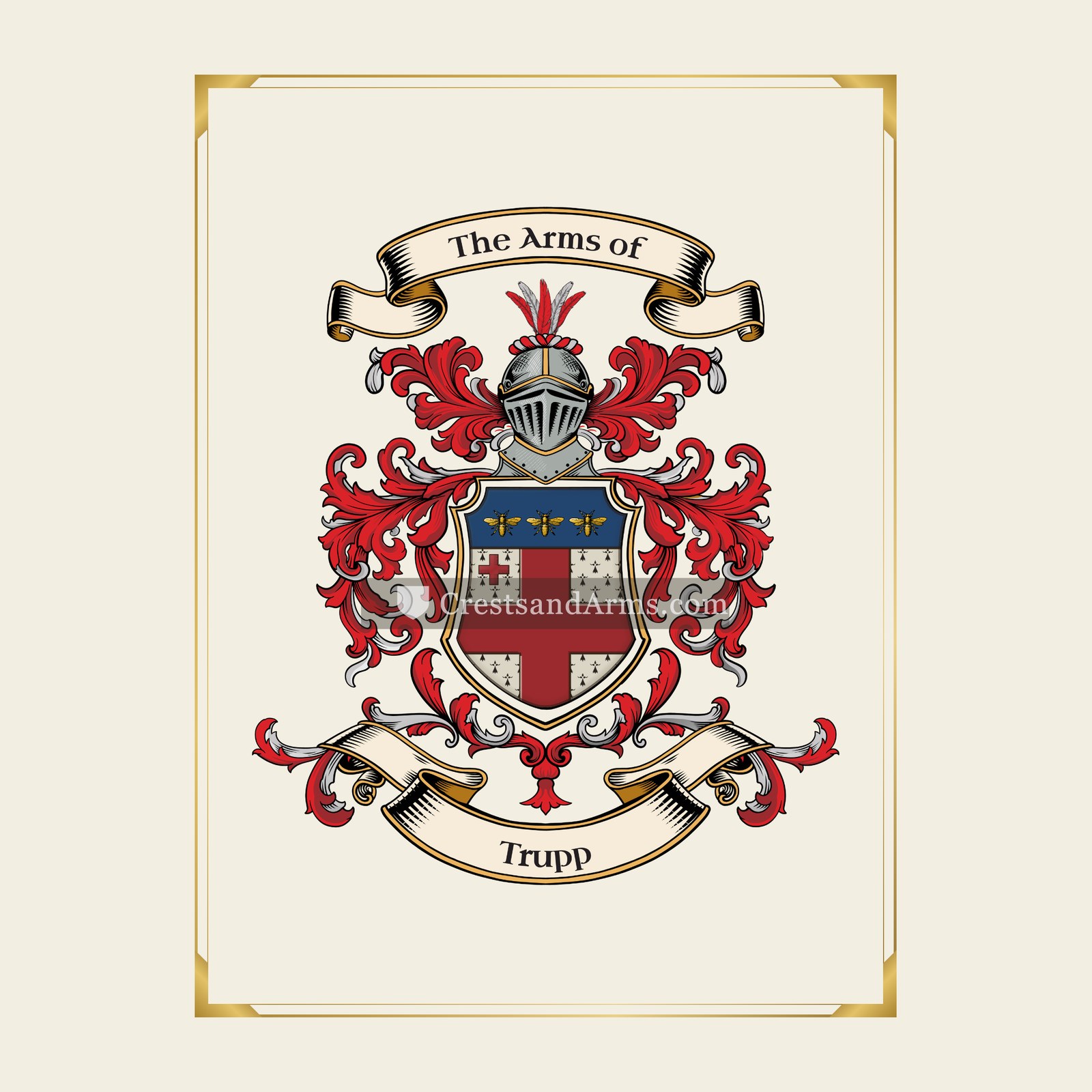 With gold border