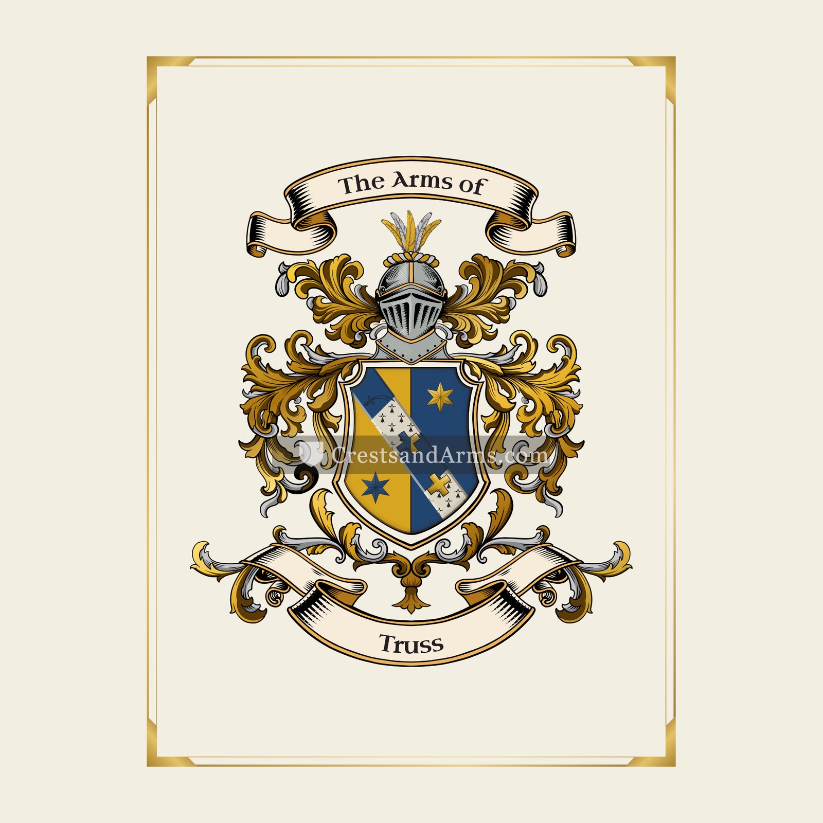 With gold border