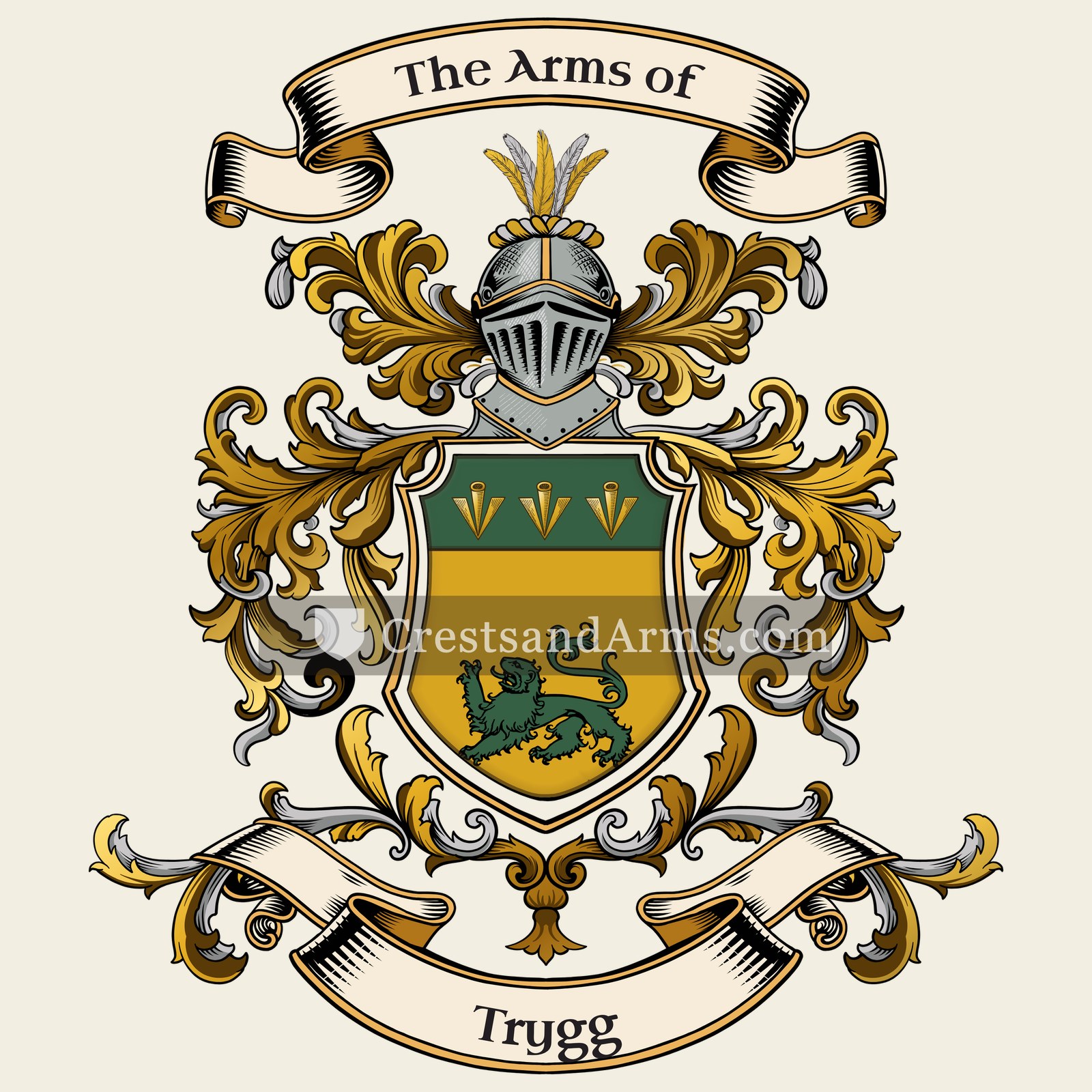 The Trygg coat of arms, drawn from the recorded blazon