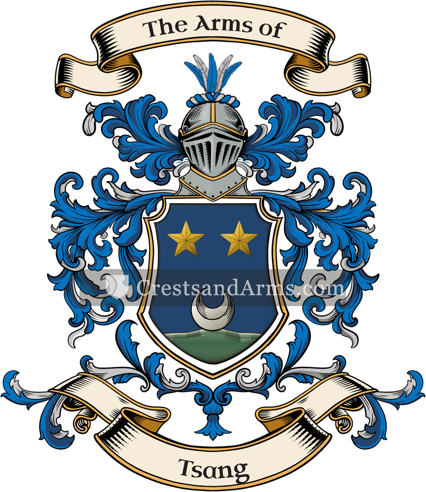 The Tsang coat of arms, drawn from the recorded blazon