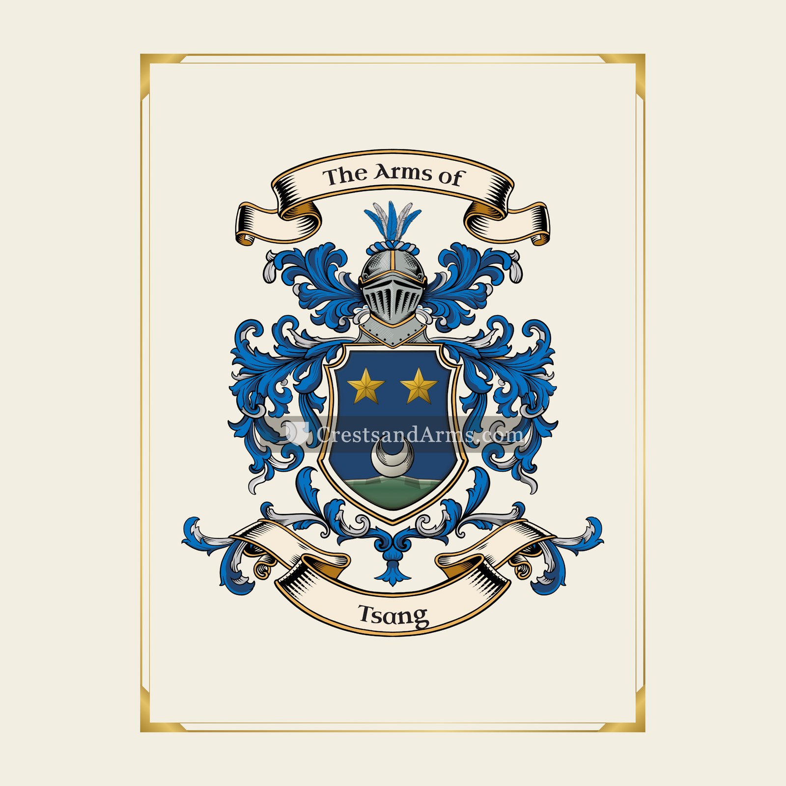 With gold border