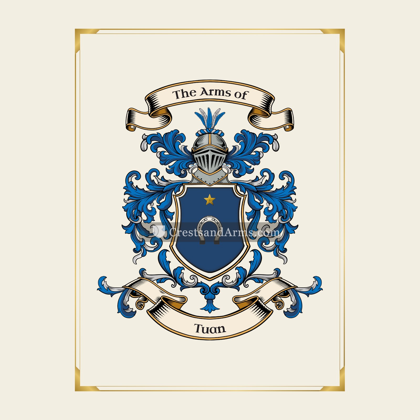 With gold border