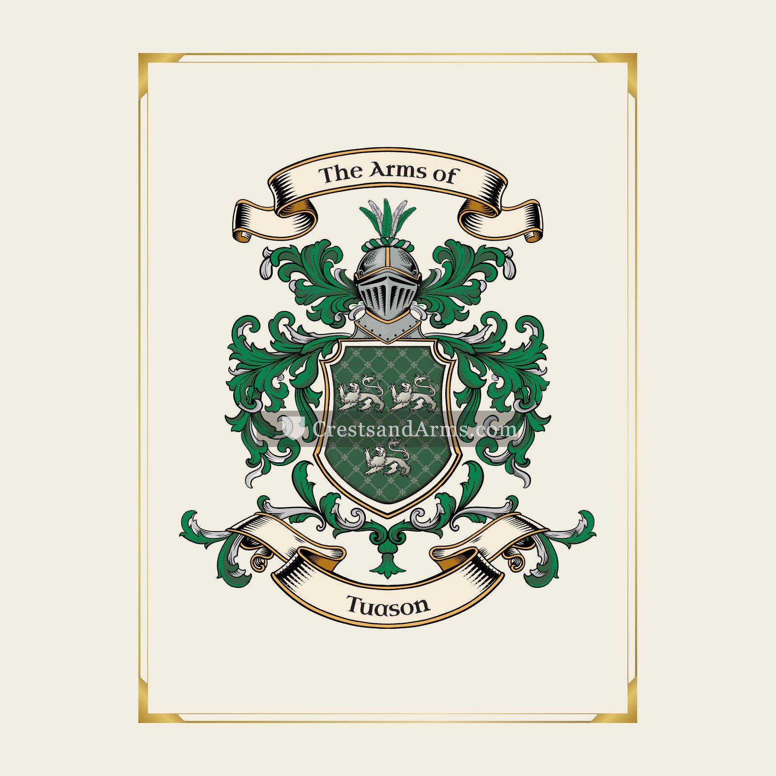 With gold border