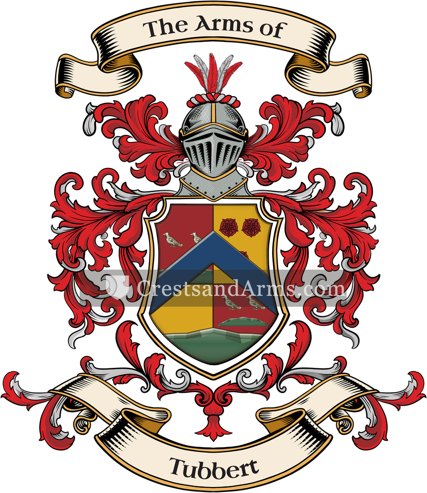 The Tubbert coat of arms, drawn from the recorded blazon