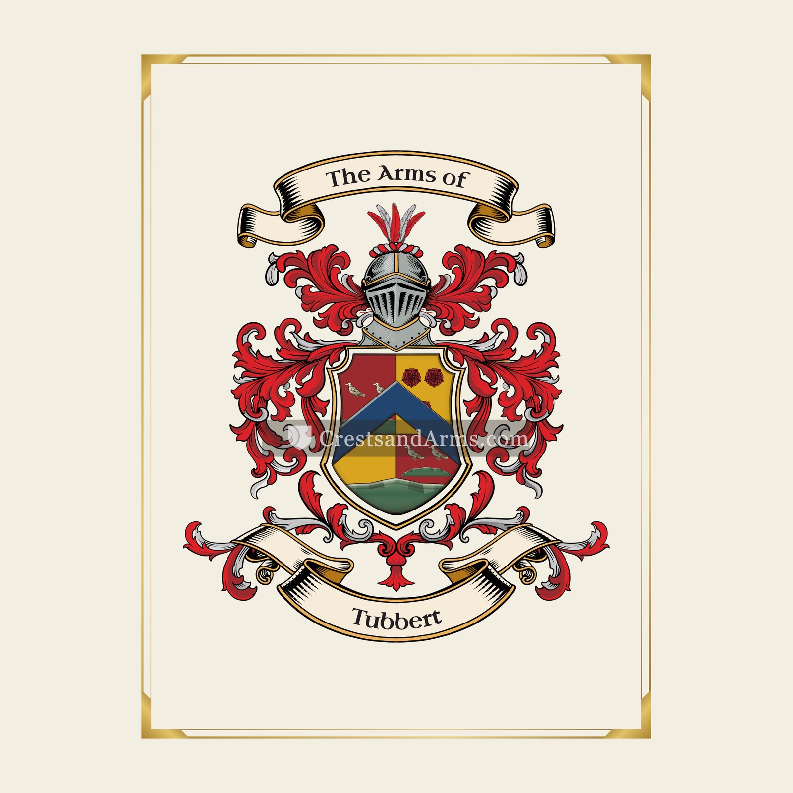 With gold border
