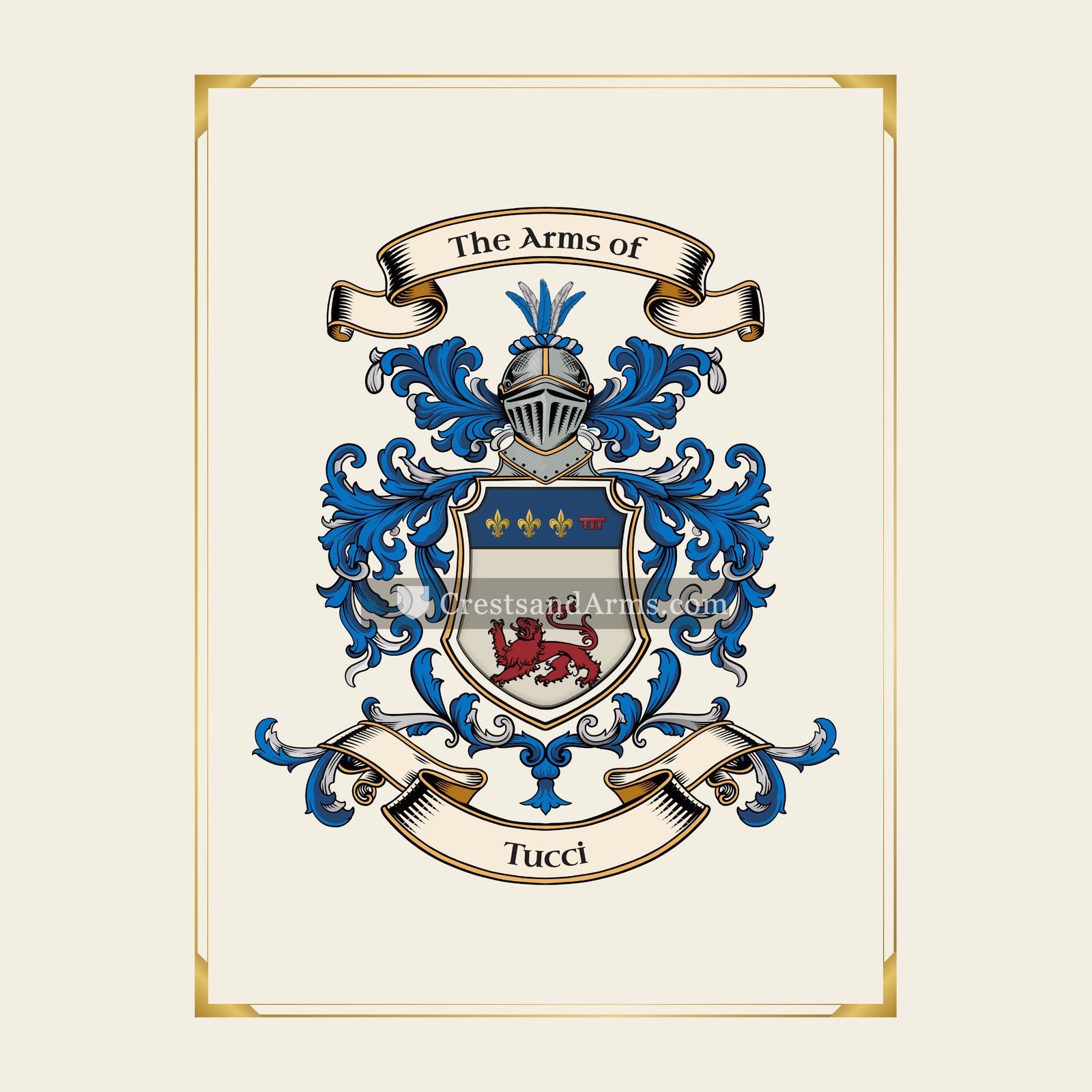 With gold border