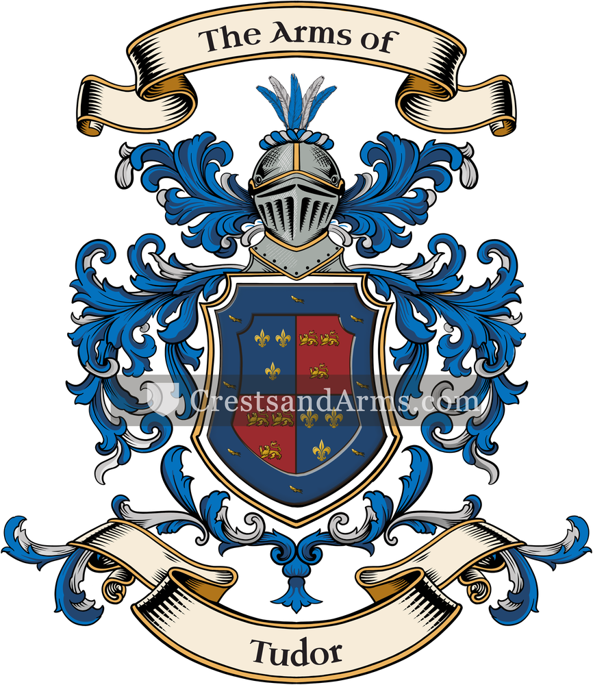 The Tudor coat of arms, drawn from the recorded blazon