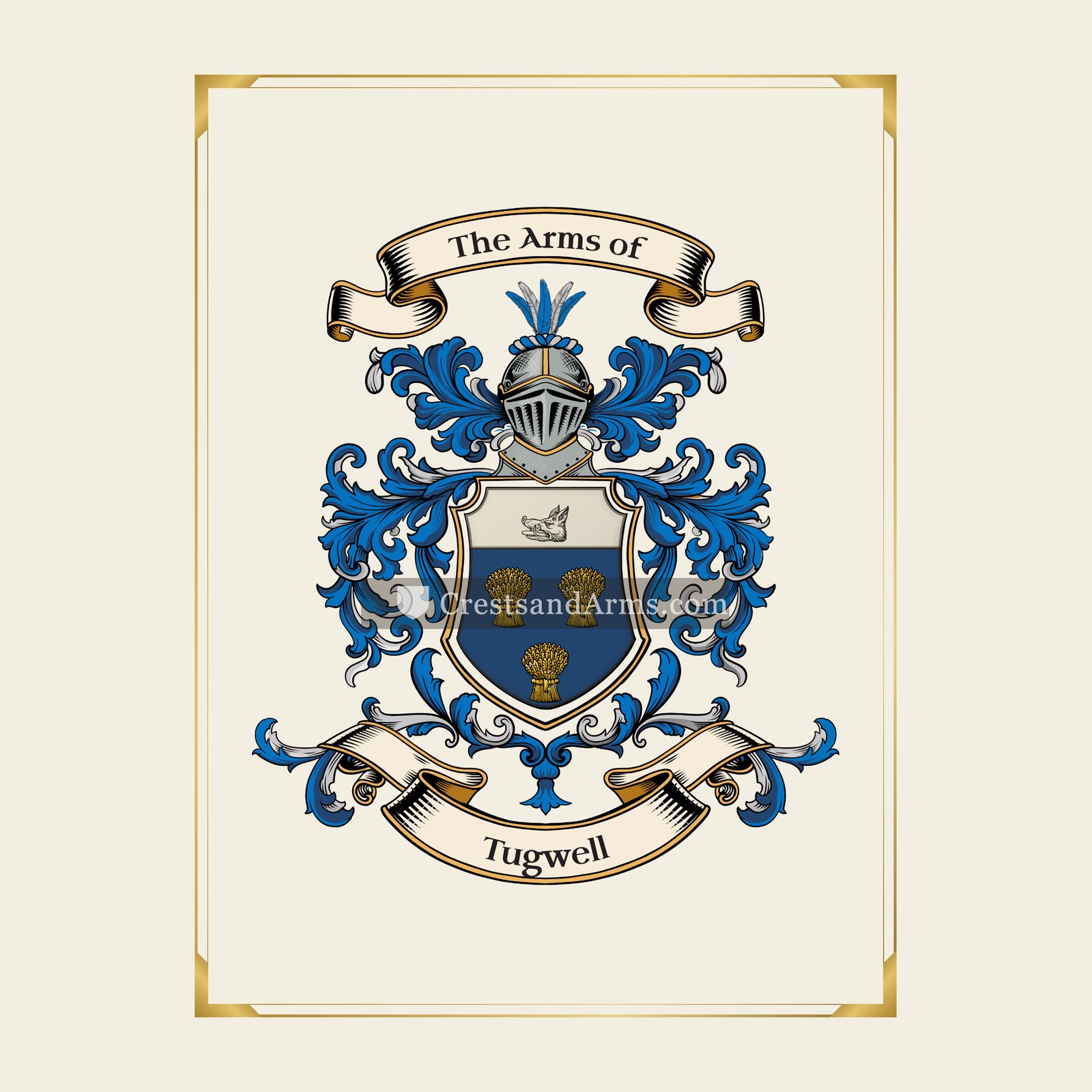 With gold border
