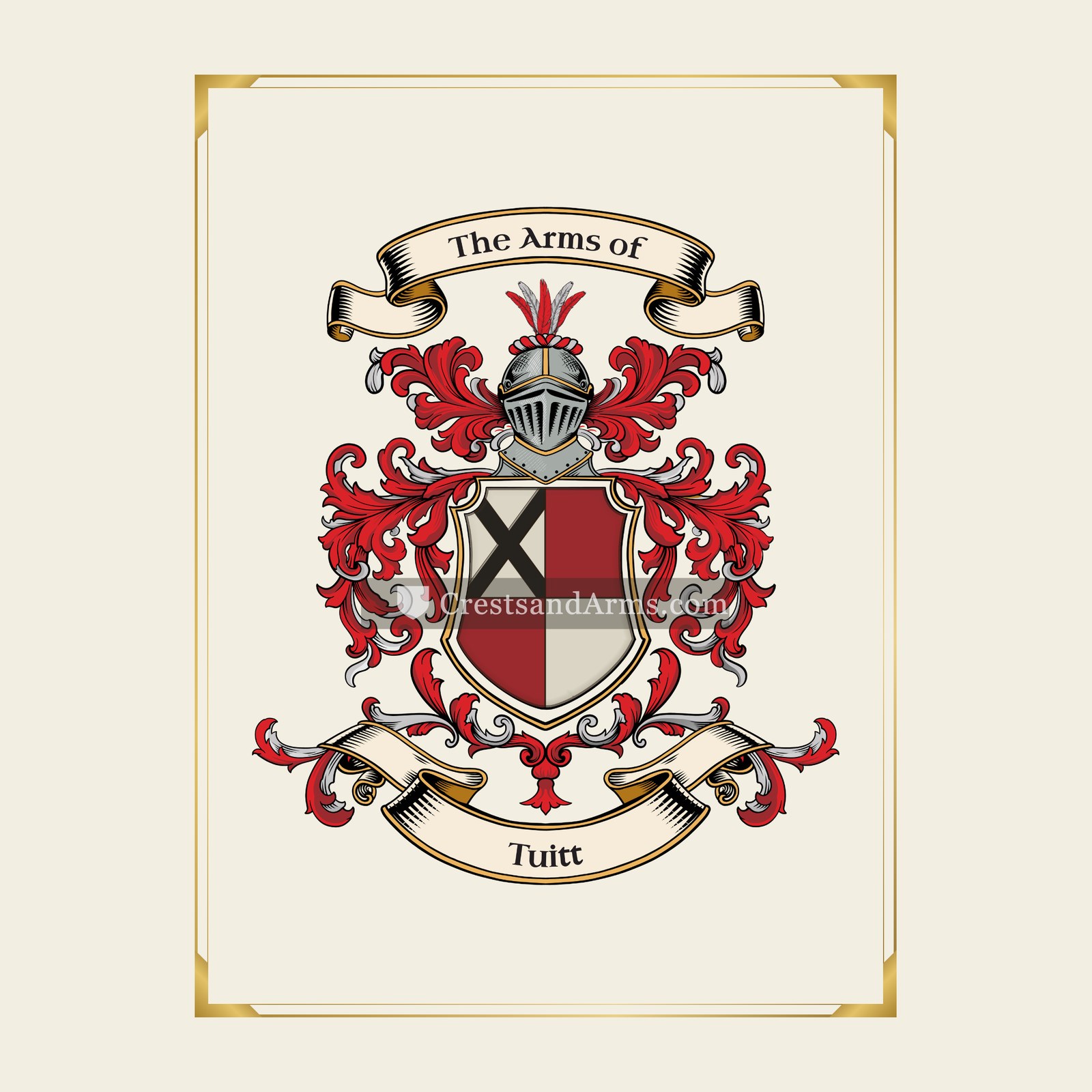 With gold border