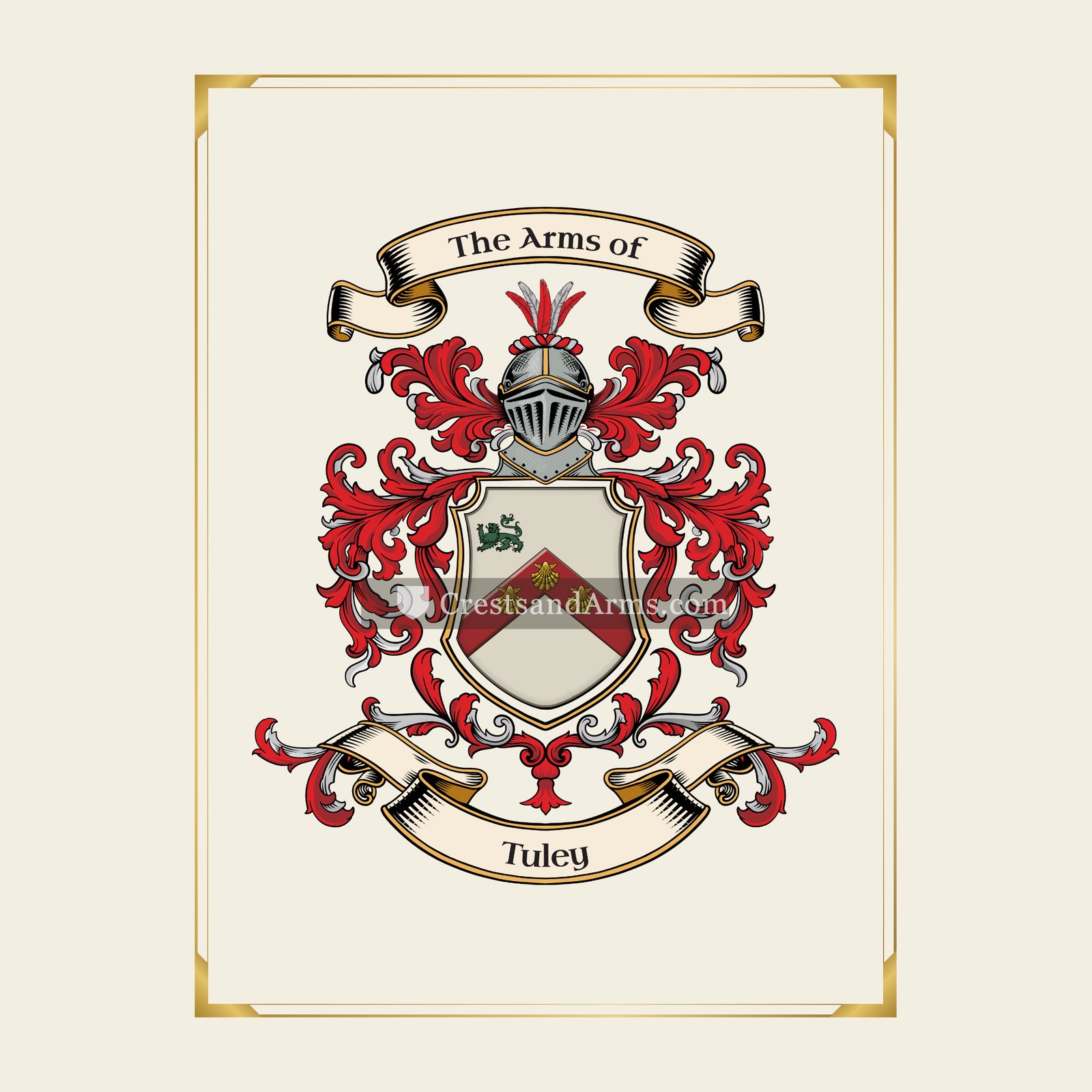 With gold border