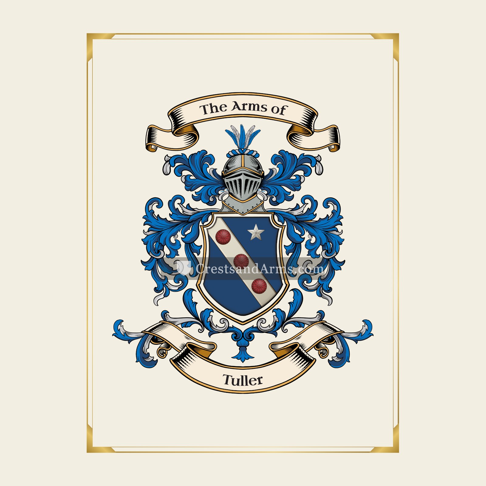 With gold border
