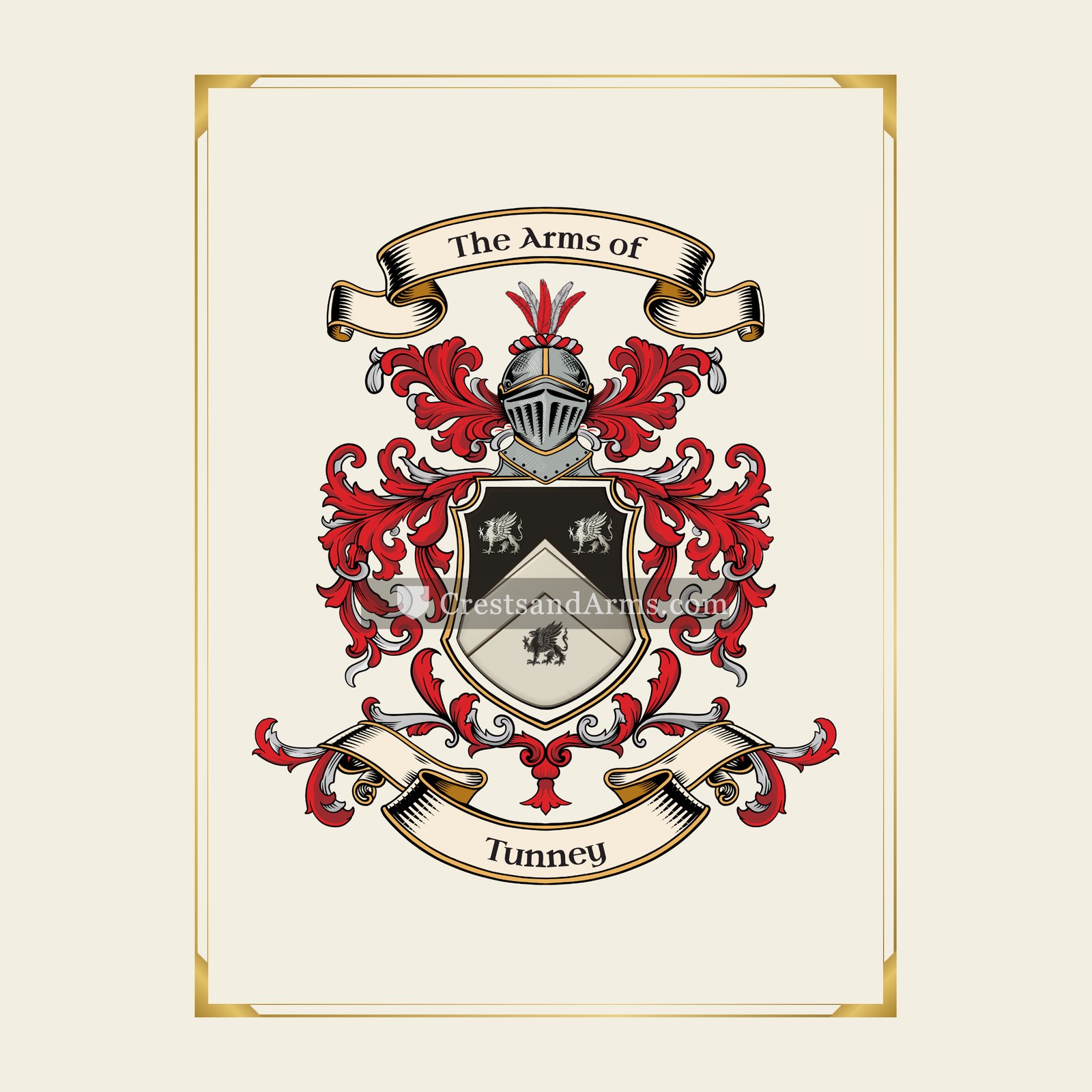 With gold border
