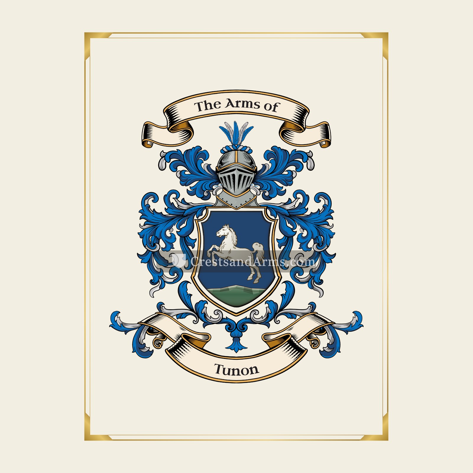 With gold border