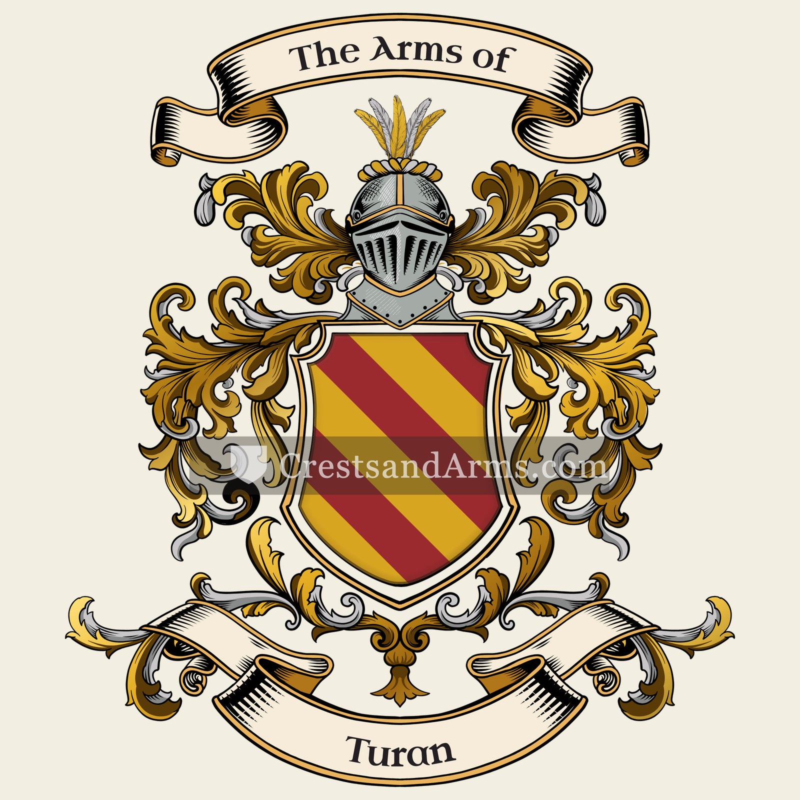 The Turan coat of arms, drawn from the recorded blazon