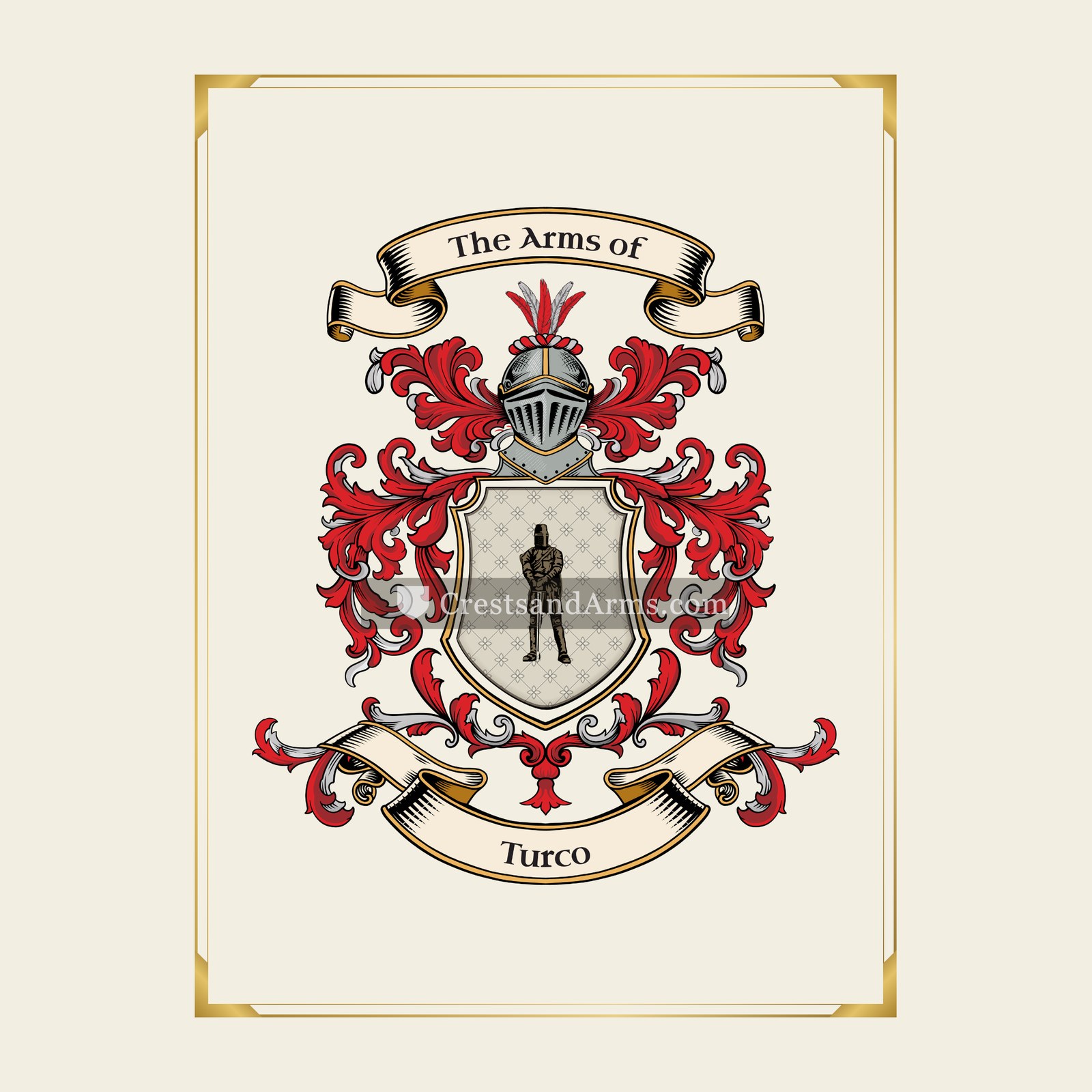 With gold border