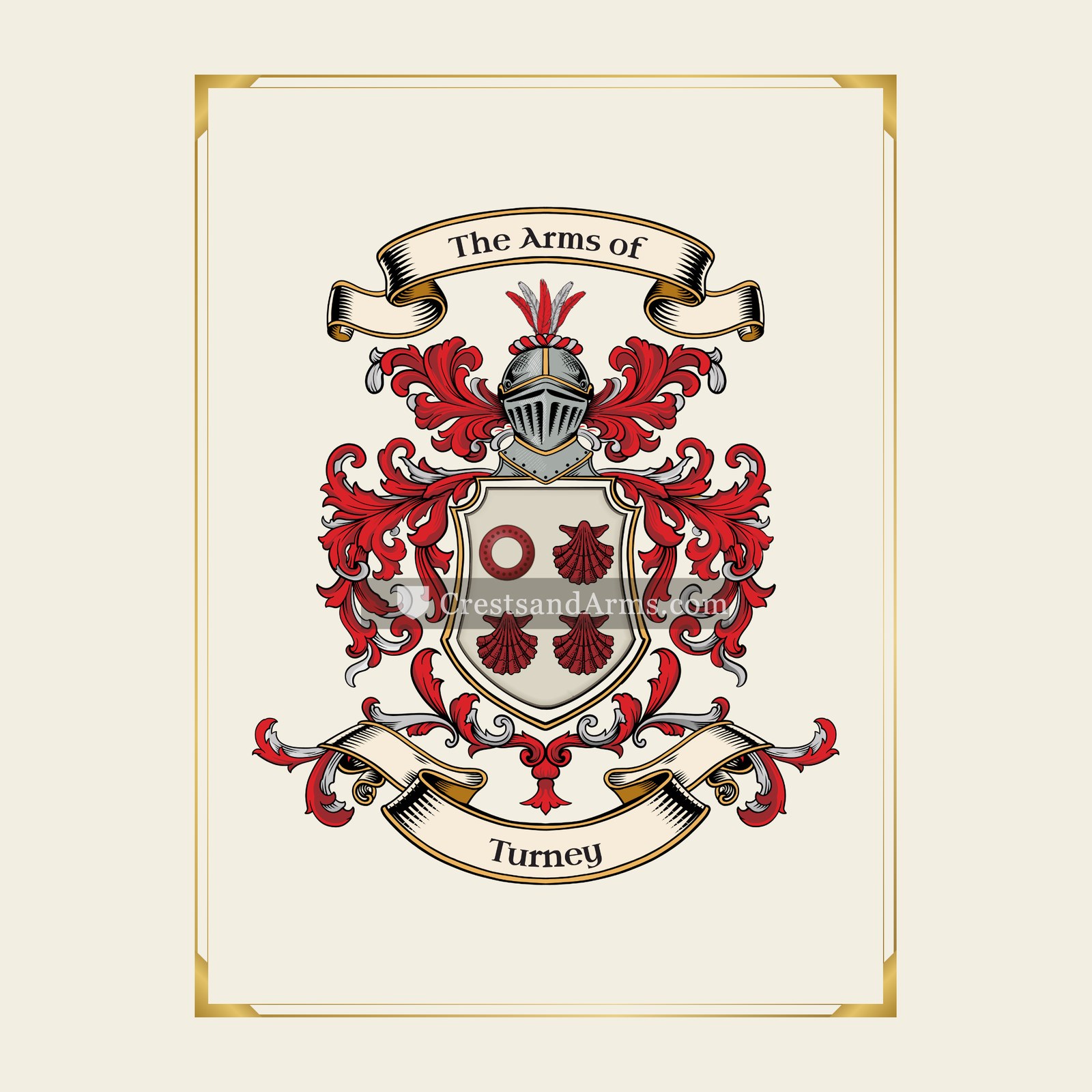 With gold border