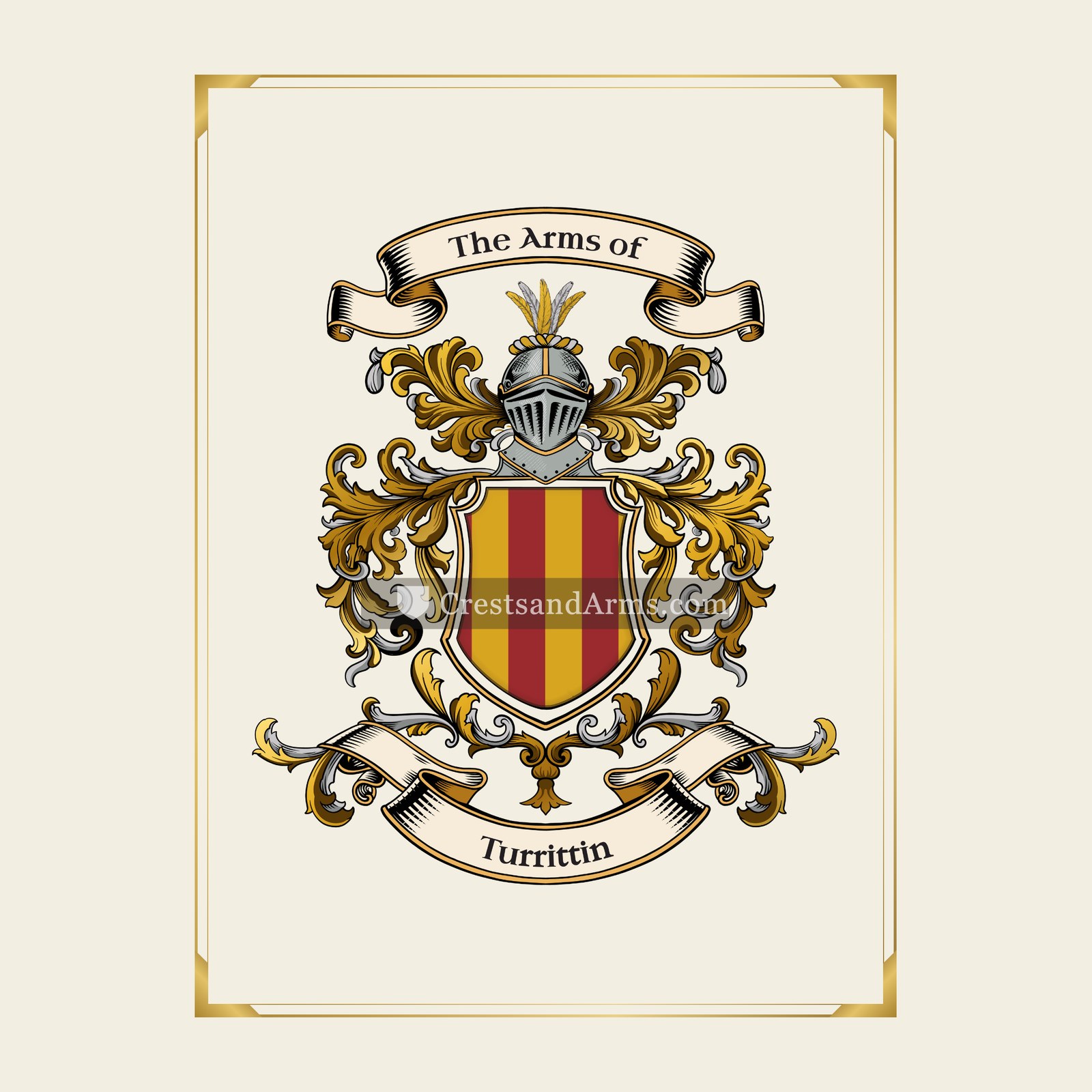 With gold border