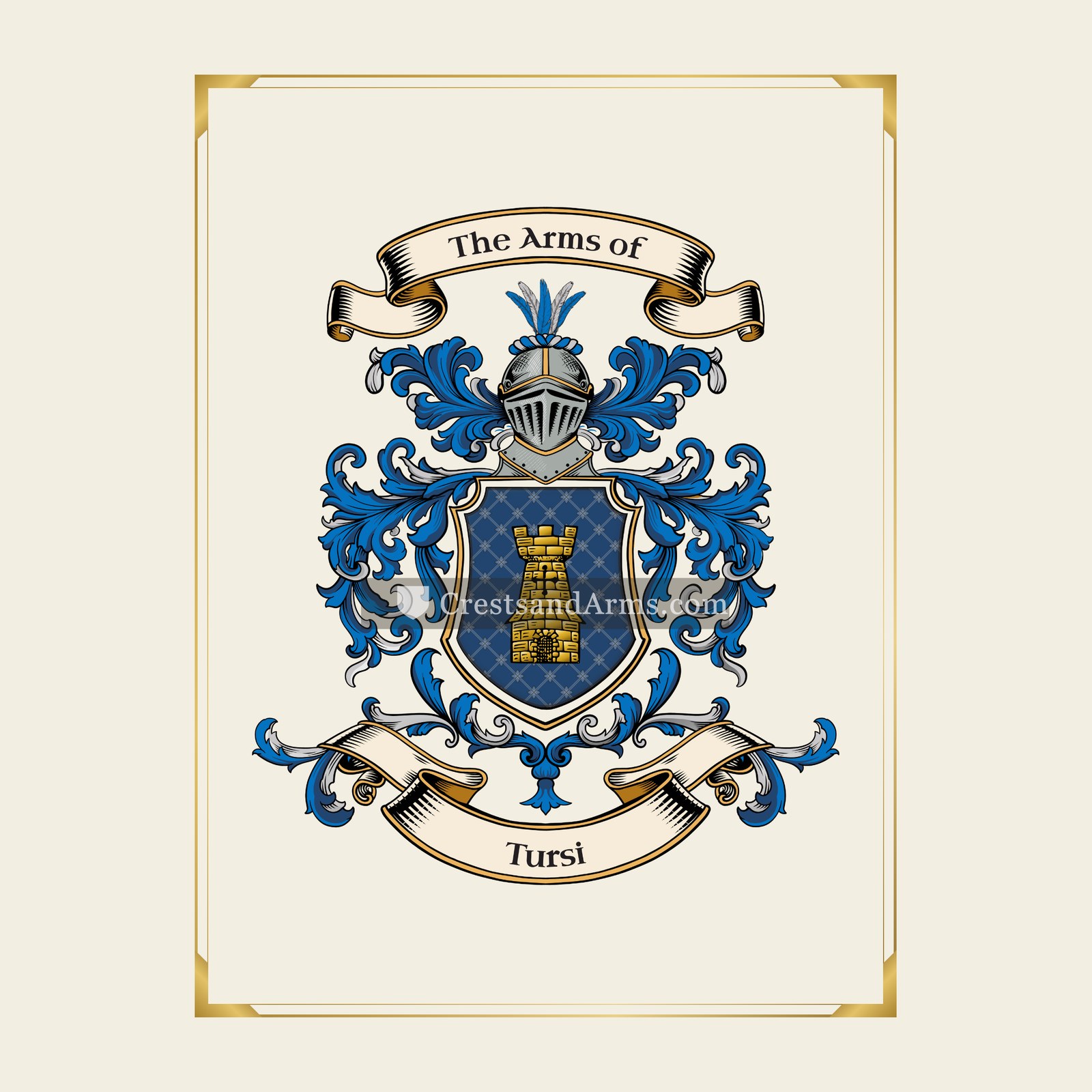 With gold border