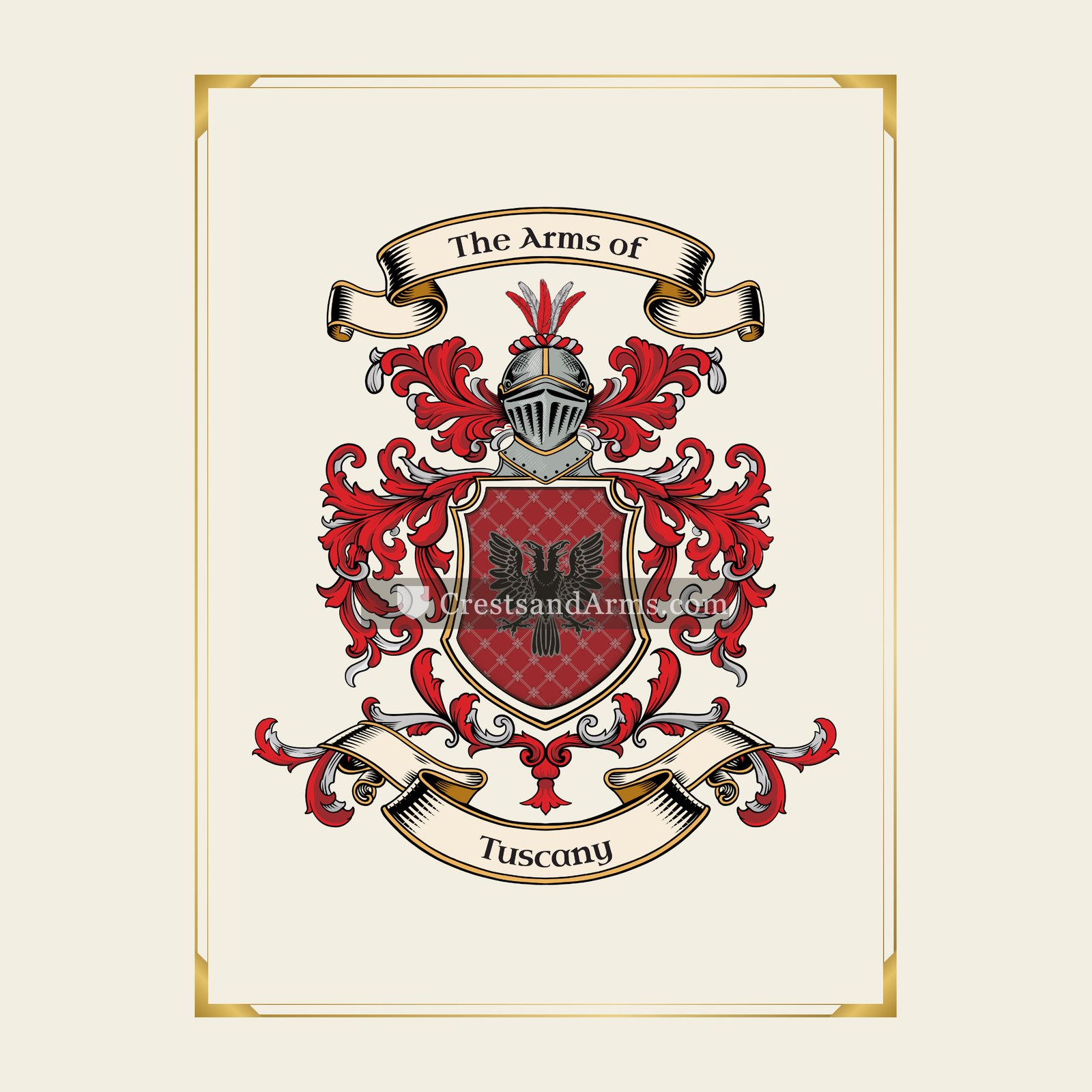 With gold border