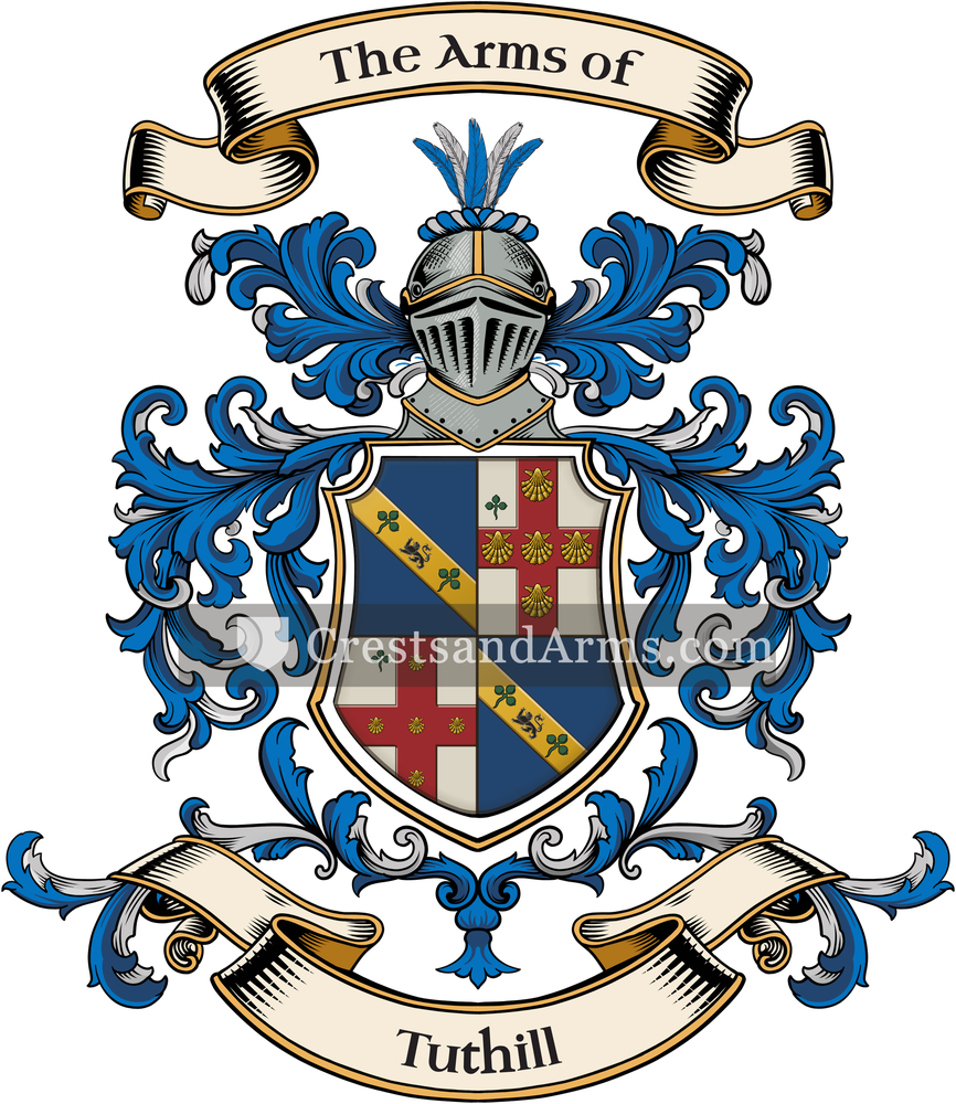 The Tuthill coat of arms, drawn from the recorded blazon