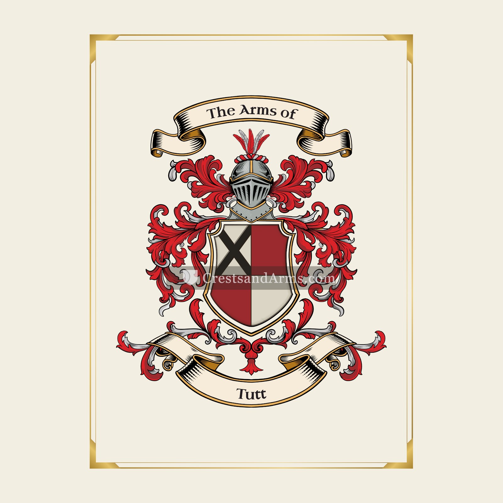With gold border
