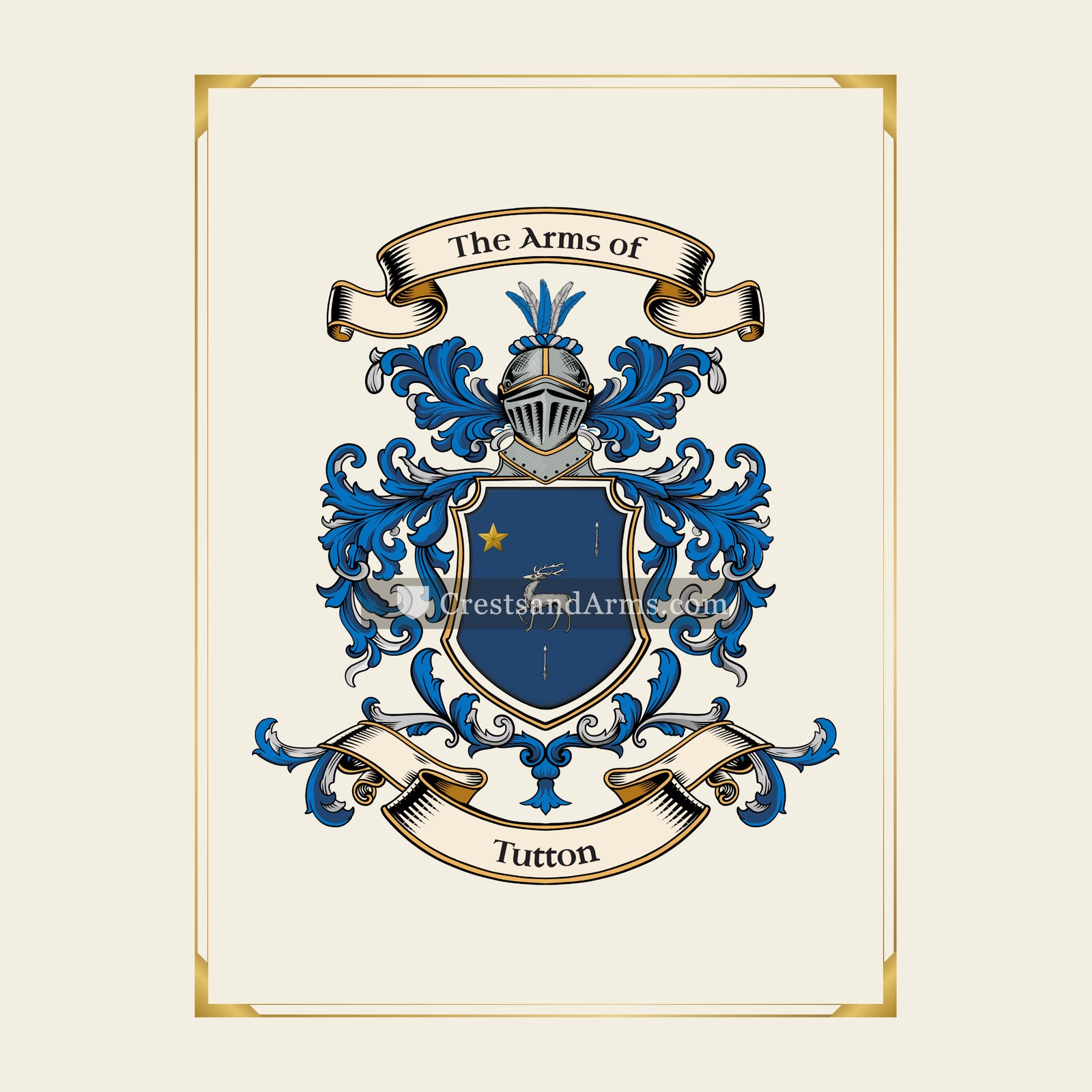 With gold border