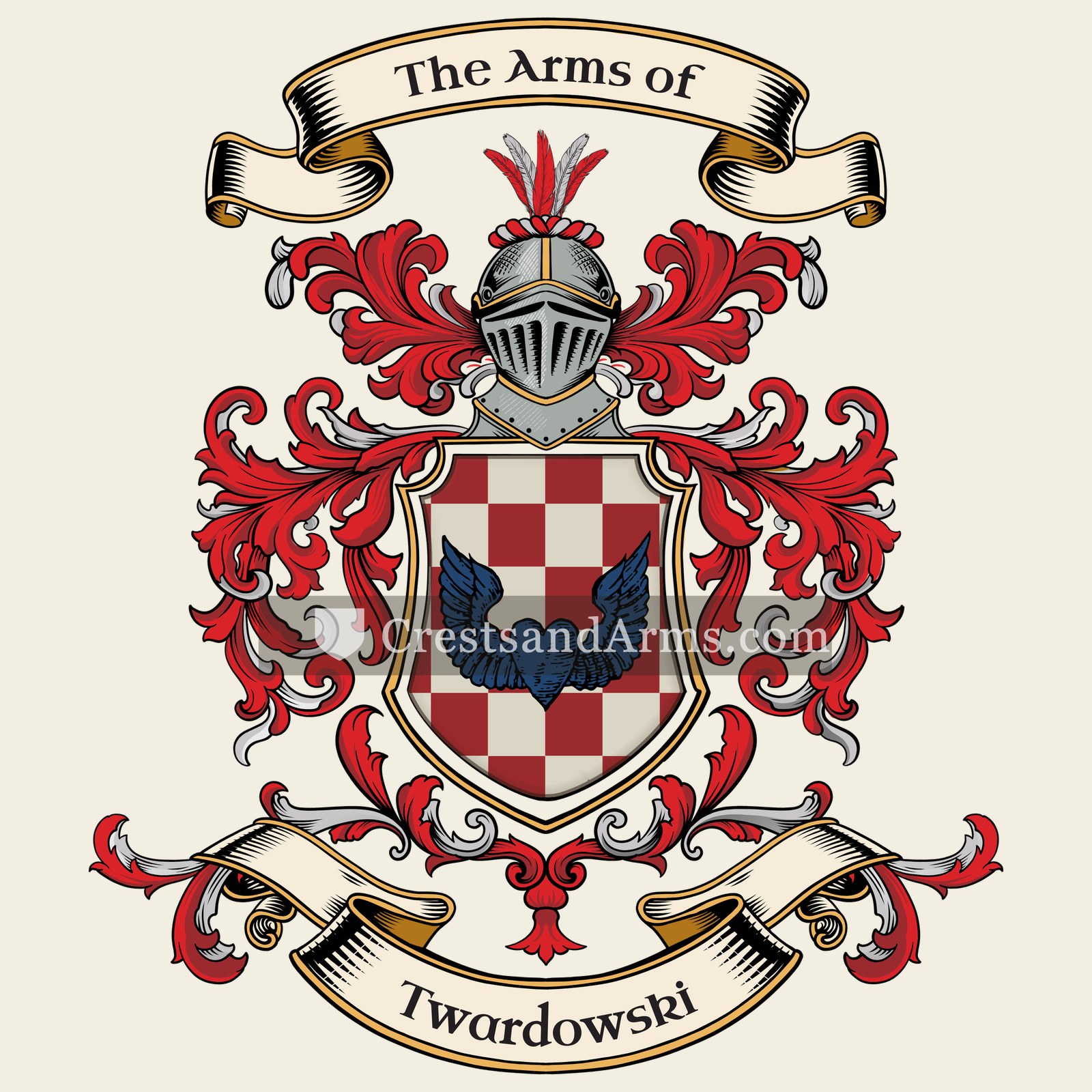 The Twardowski coat of arms, drawn from the recorded blazon