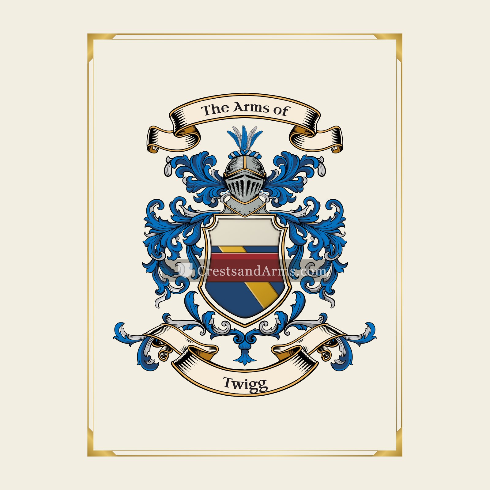 With gold border