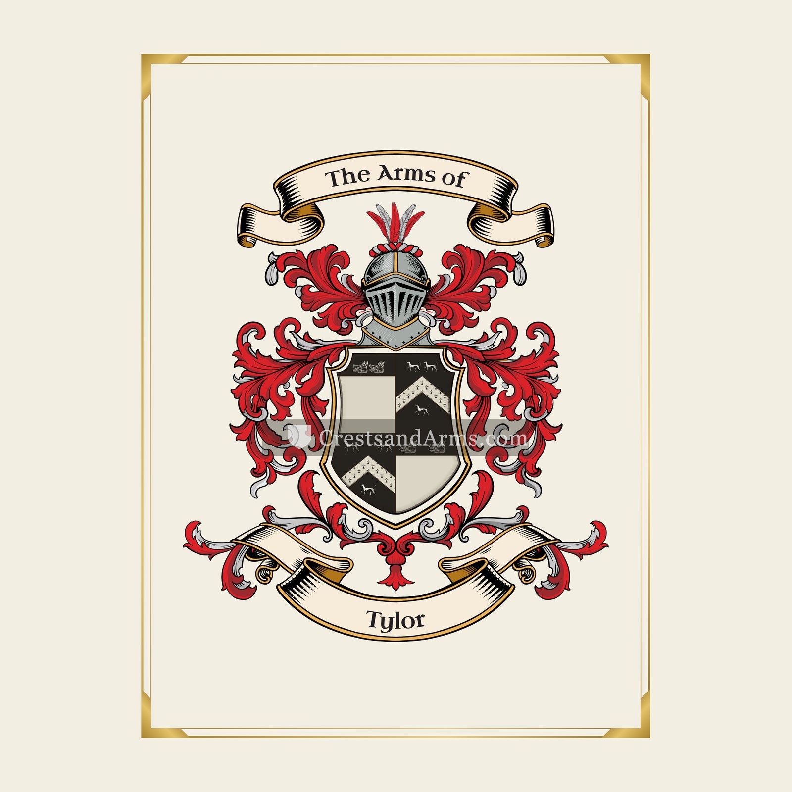 With gold border