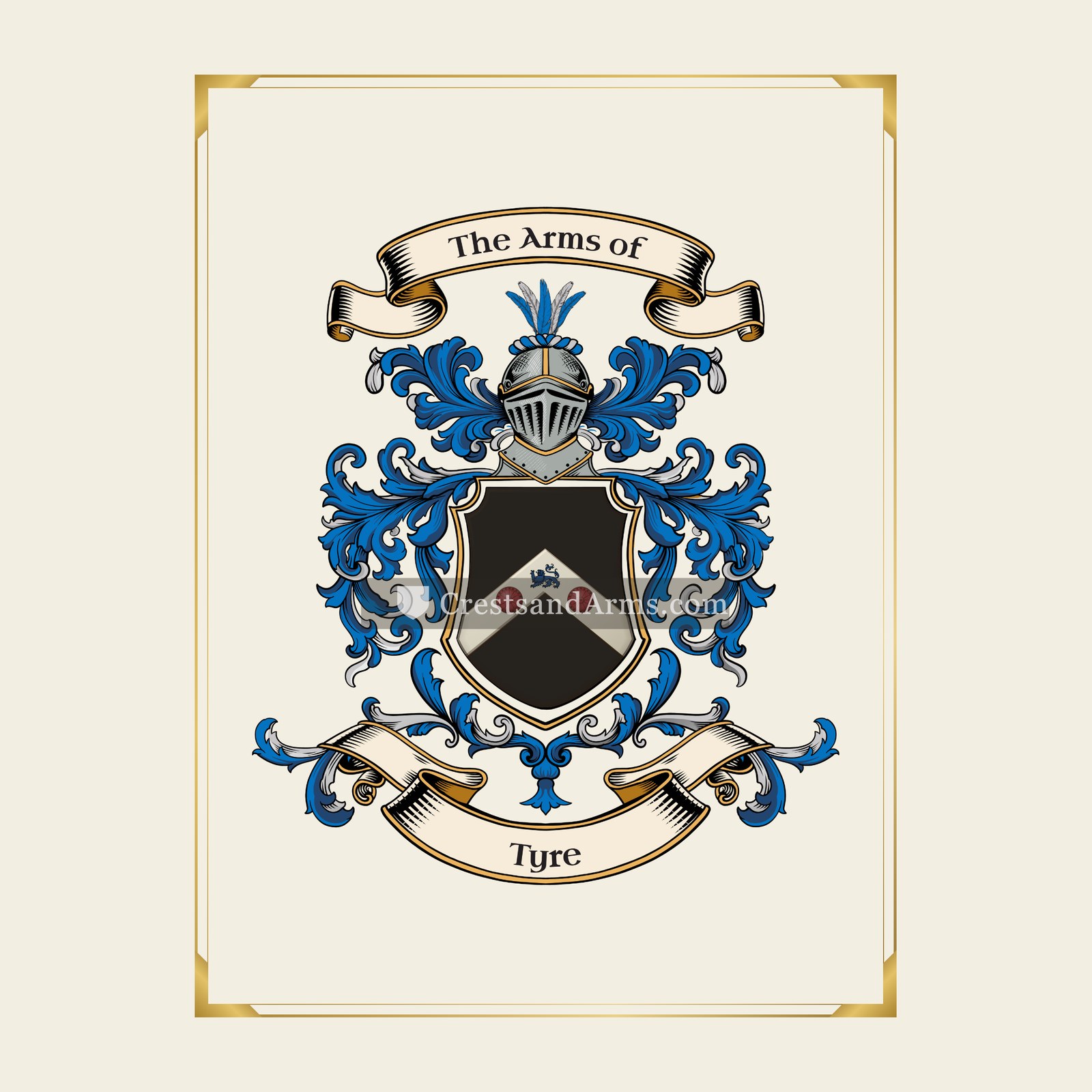With gold border