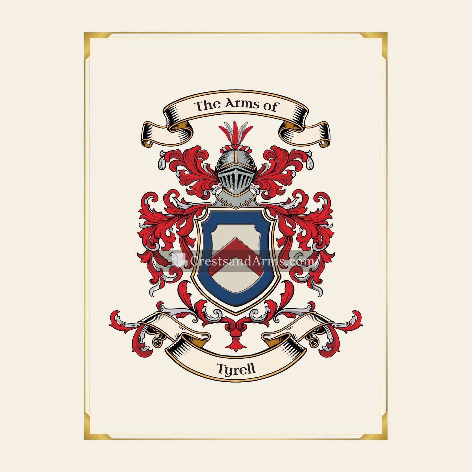 With gold border