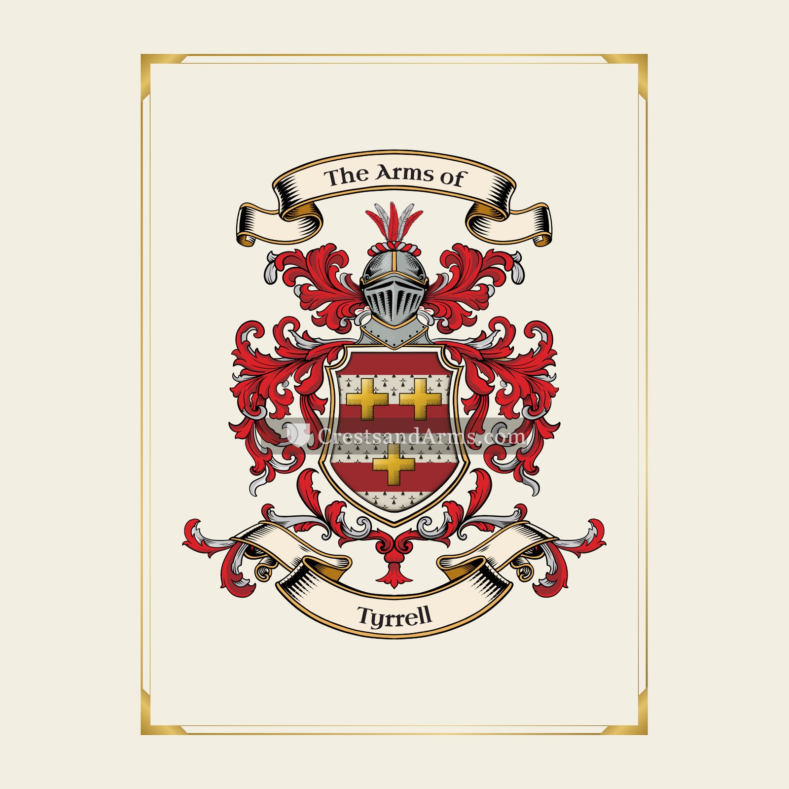 With gold border