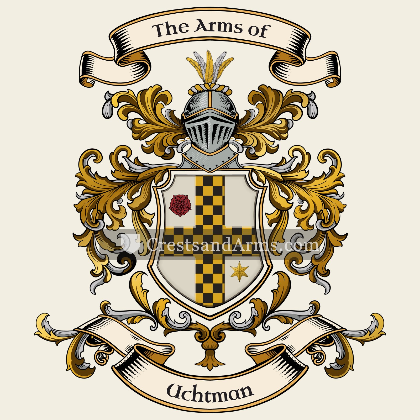 The Uchtman coat of arms, drawn from the recorded blazon