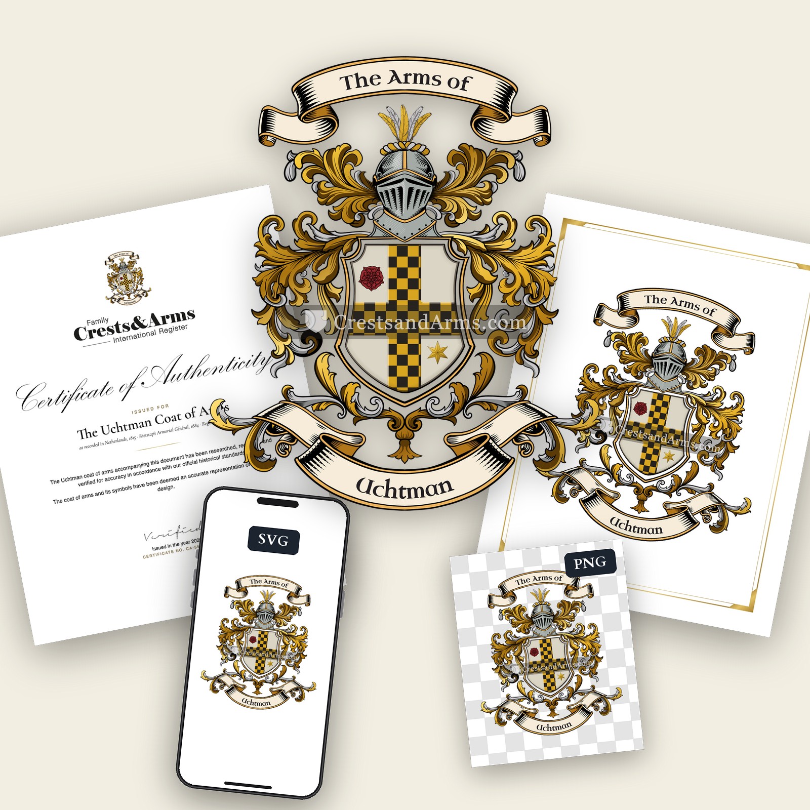 The Uchtman arms on the coat of arms — digital pack
