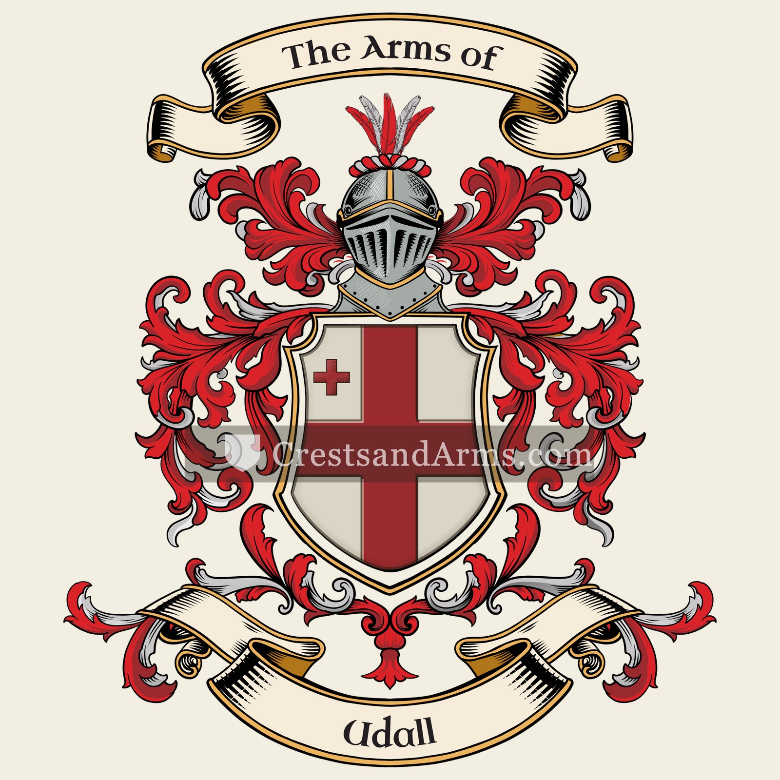 The Udall coat of arms, drawn from the recorded blazon