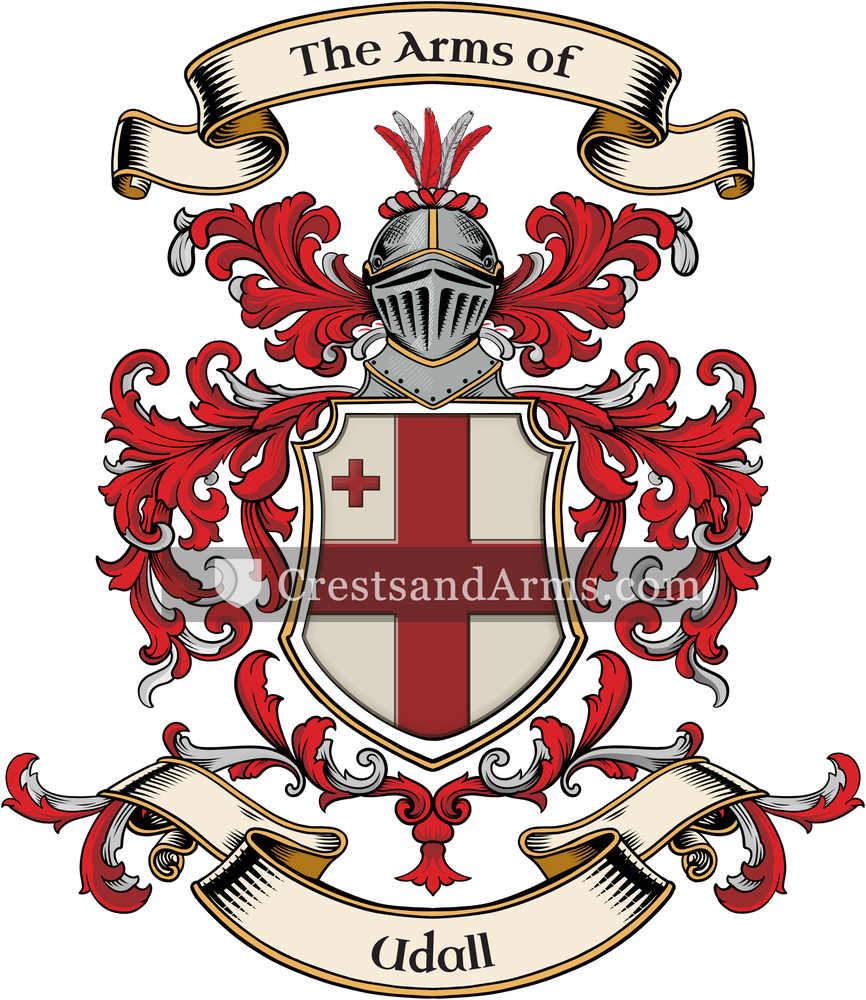 The Udall coat of arms, drawn from the recorded blazon