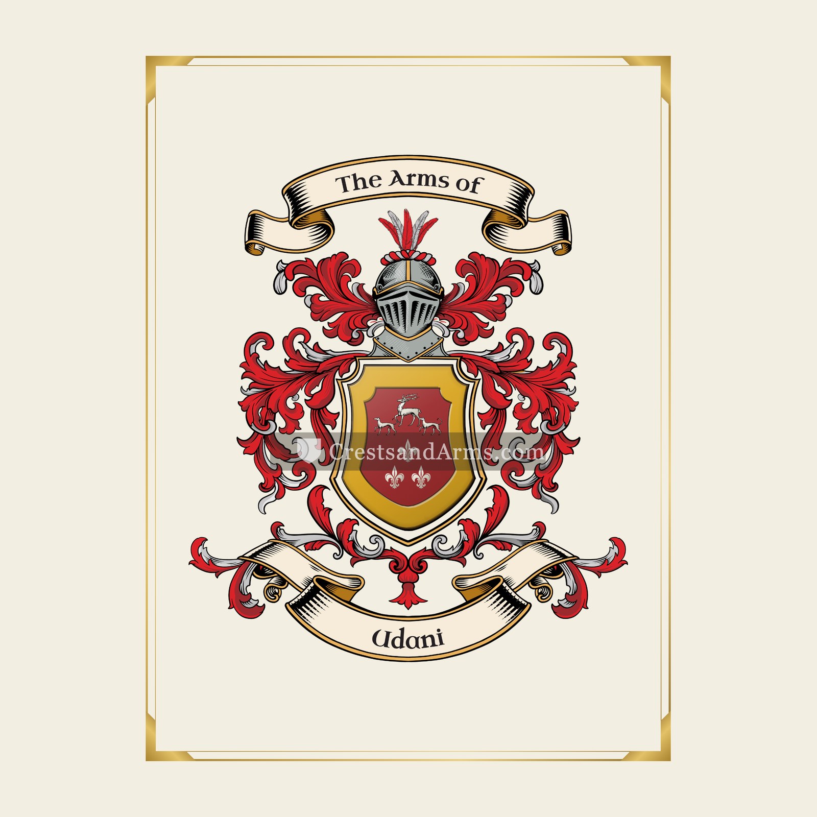 With gold border