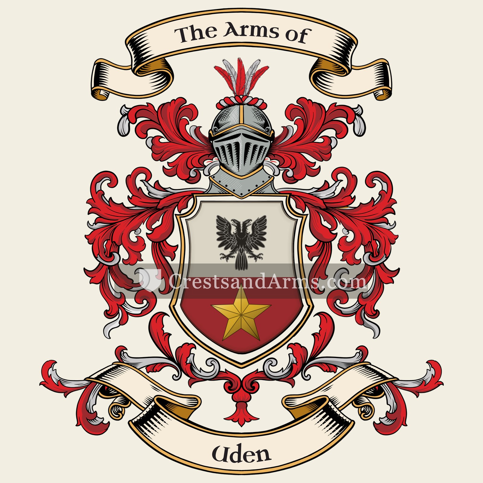 The Uden coat of arms, drawn from the recorded blazon