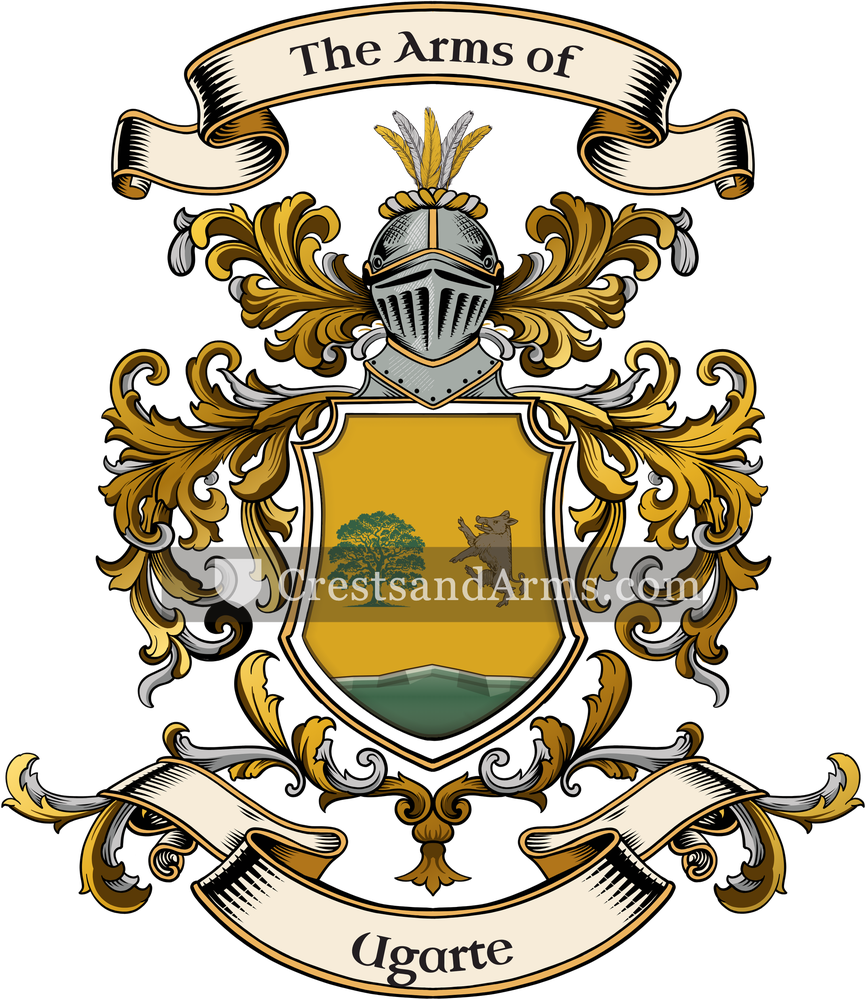 The Ugarte coat of arms, drawn from the recorded blazon