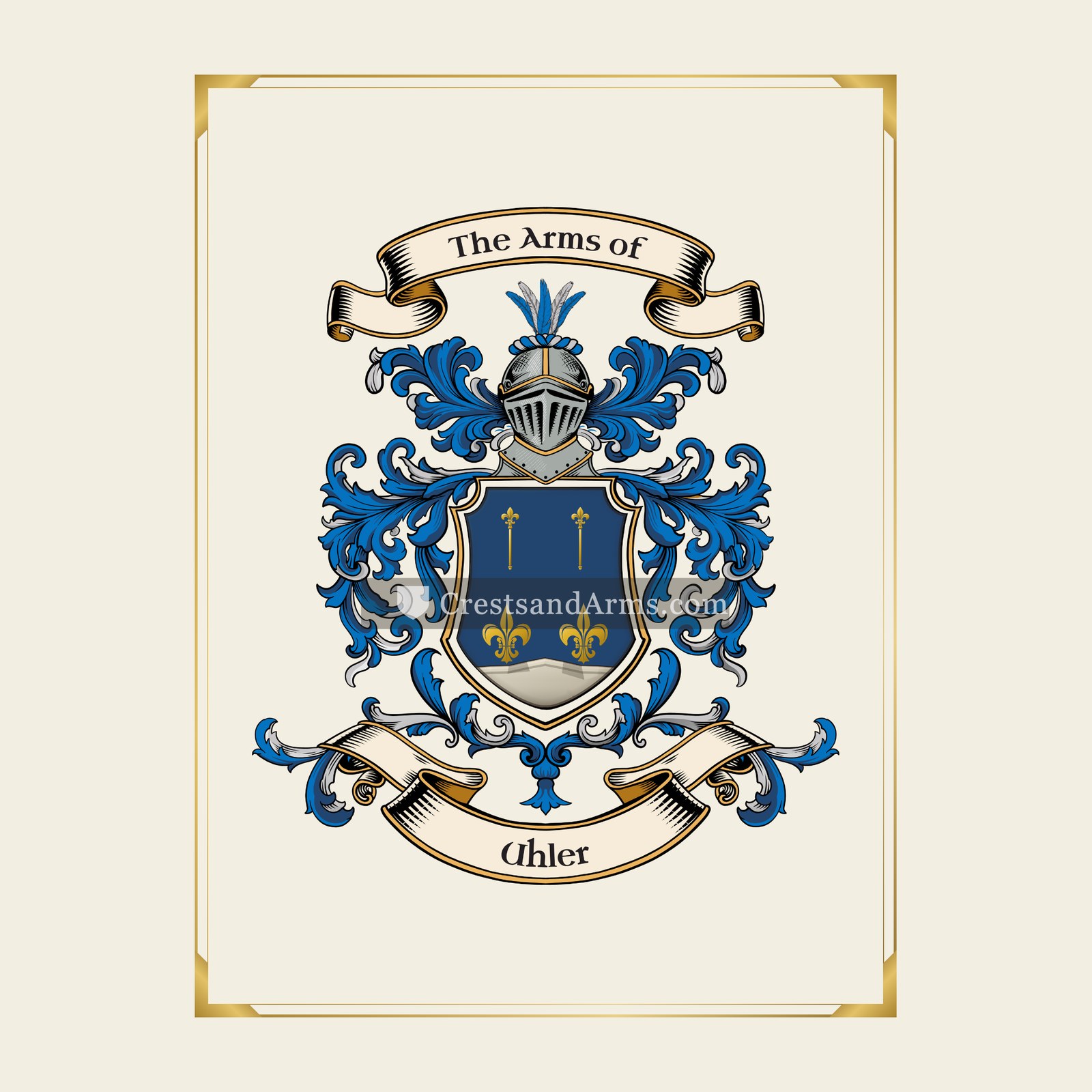 With gold border