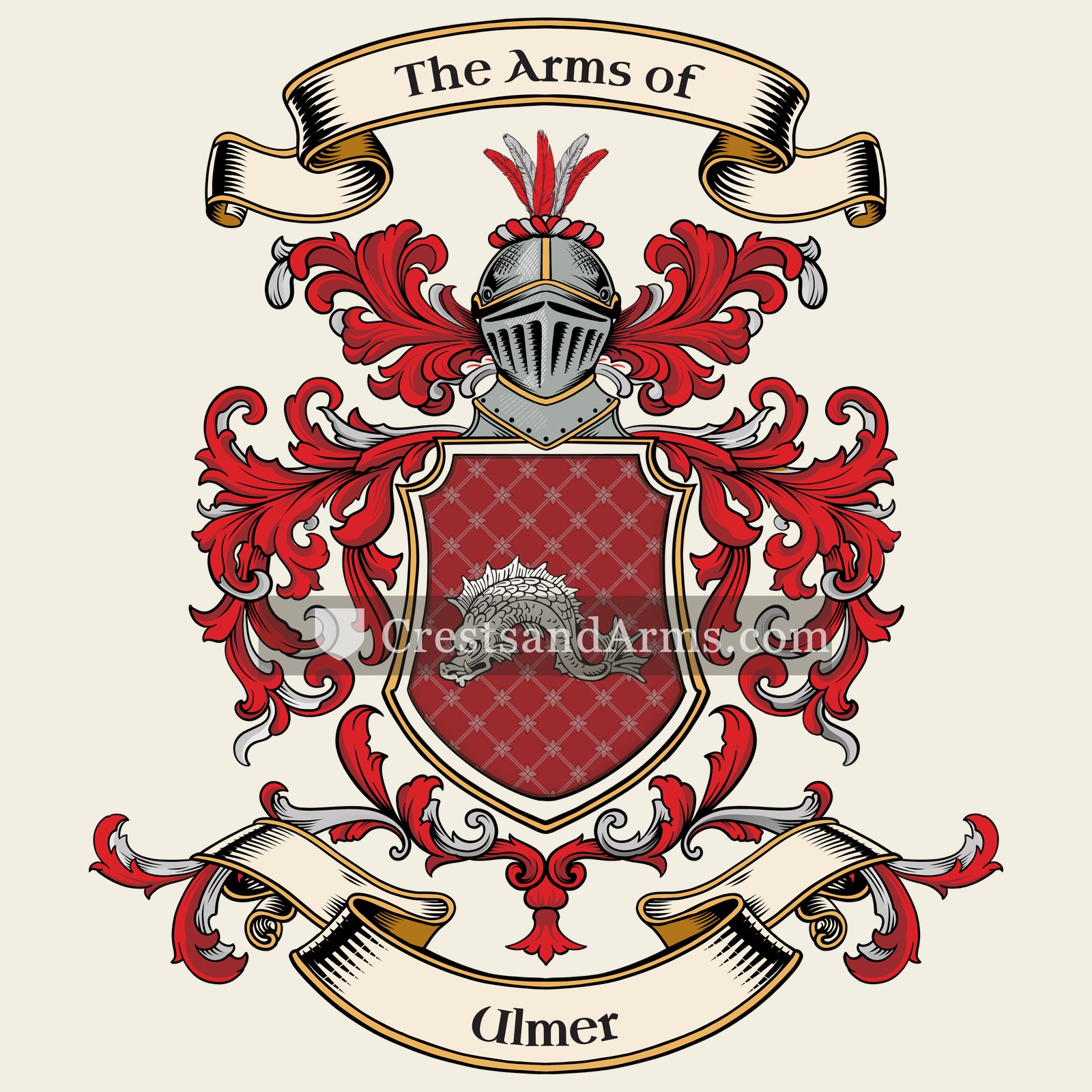 The Ulmer coat of arms, drawn from the recorded blazon