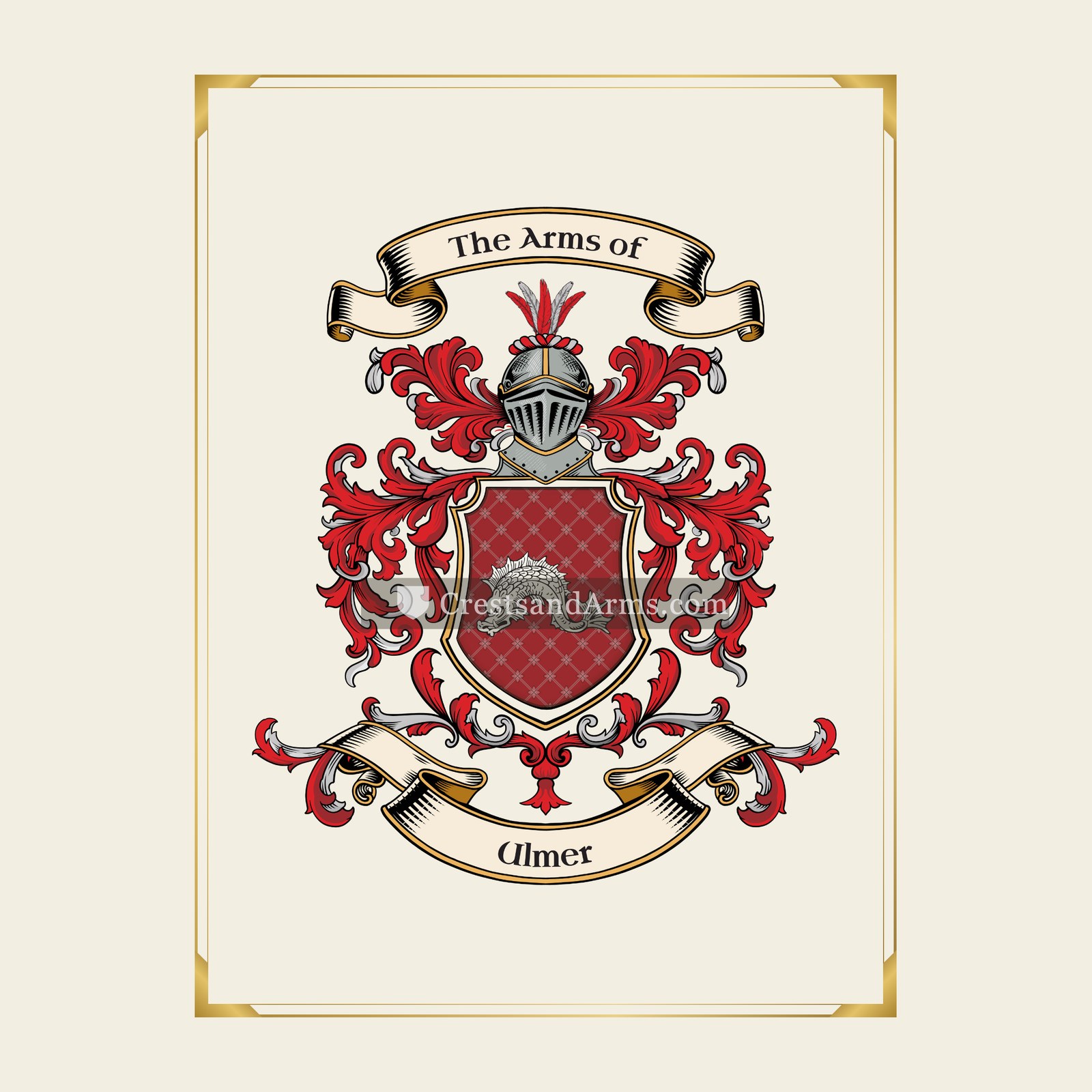 With gold border