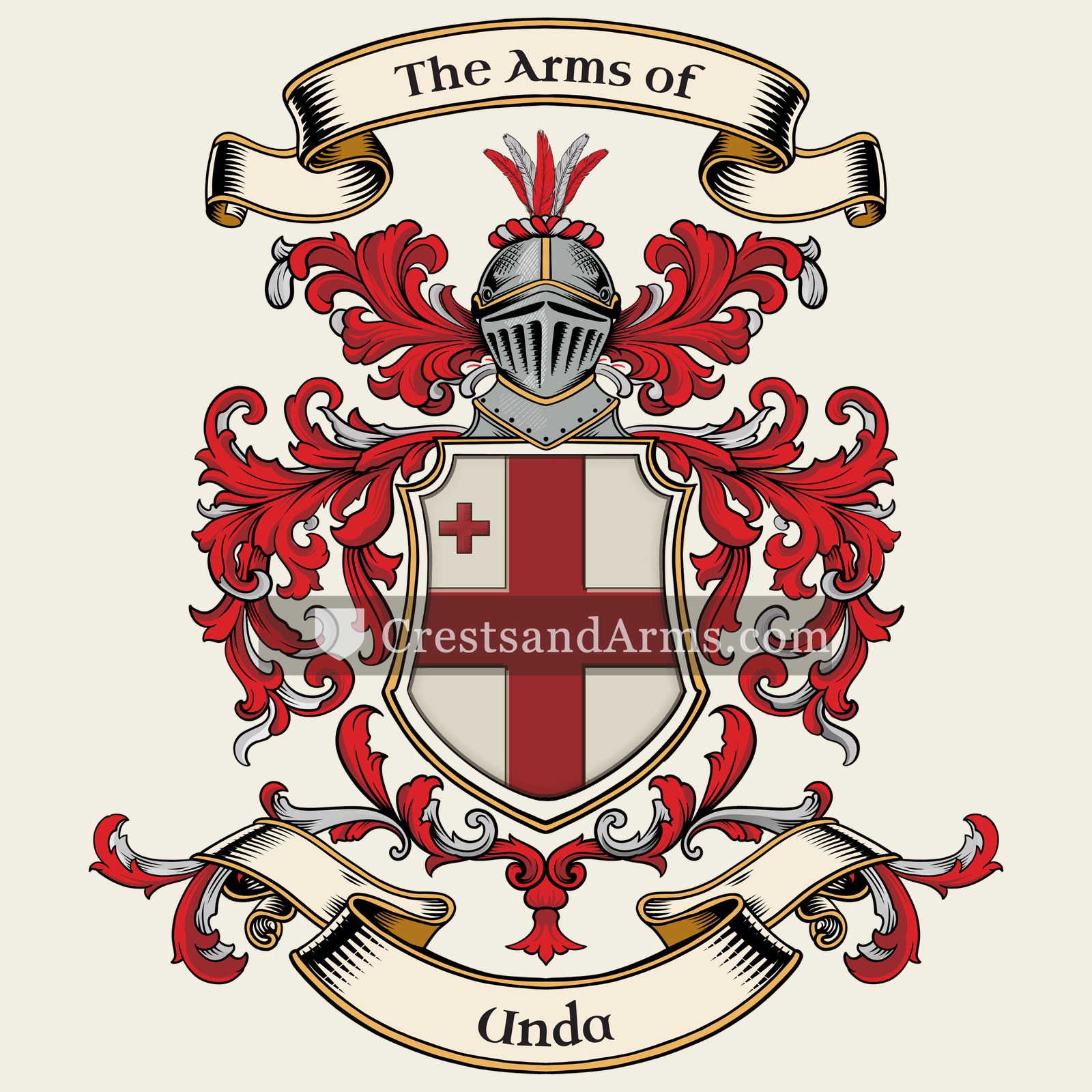 The Unda coat of arms, drawn from the recorded blazon