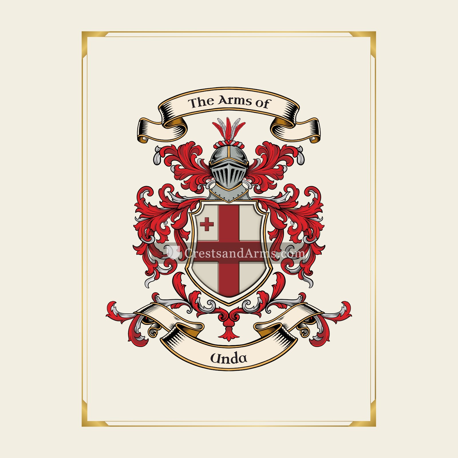 With gold border