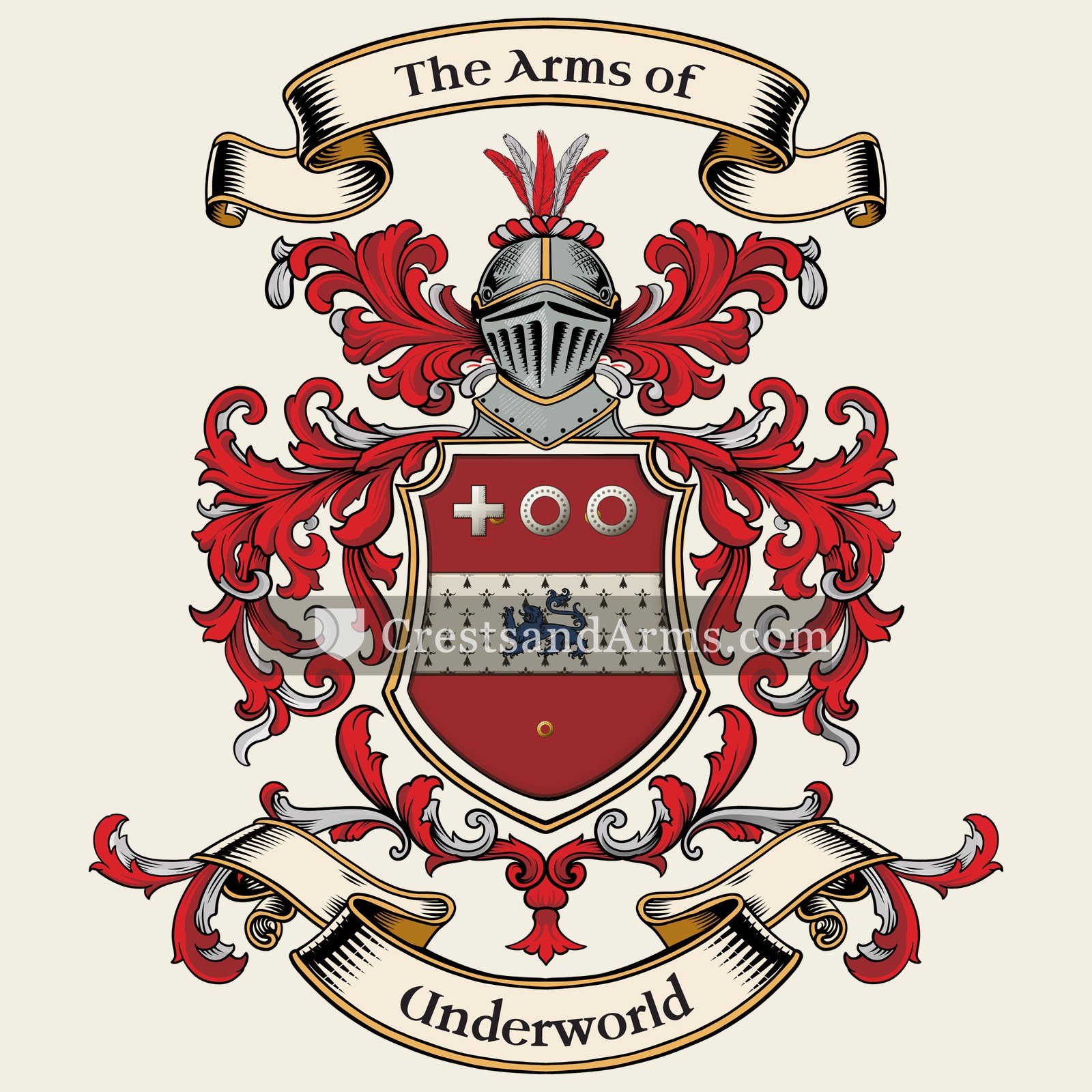 The Underworld coat of arms, drawn from the recorded blazon