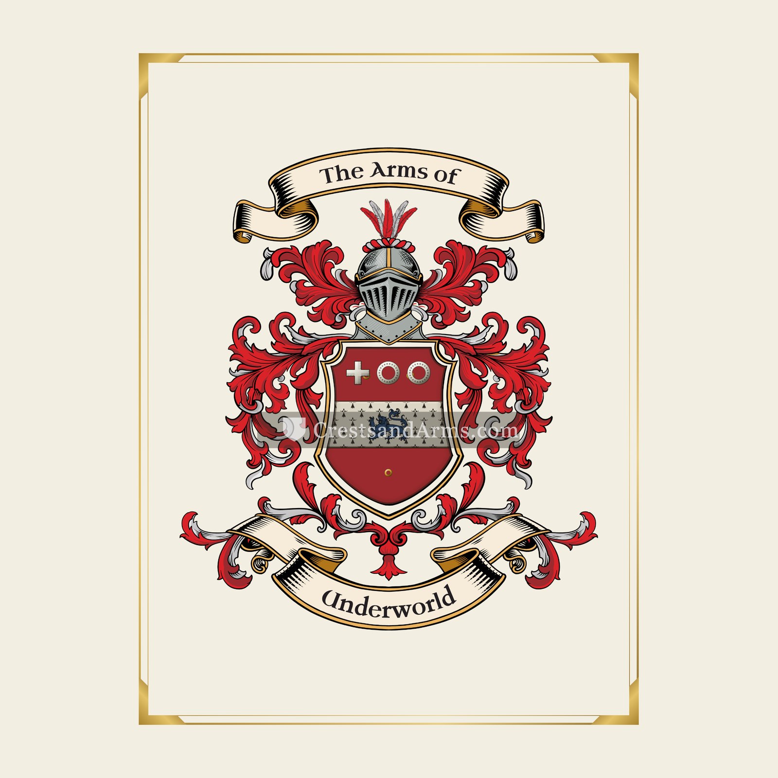 With gold border