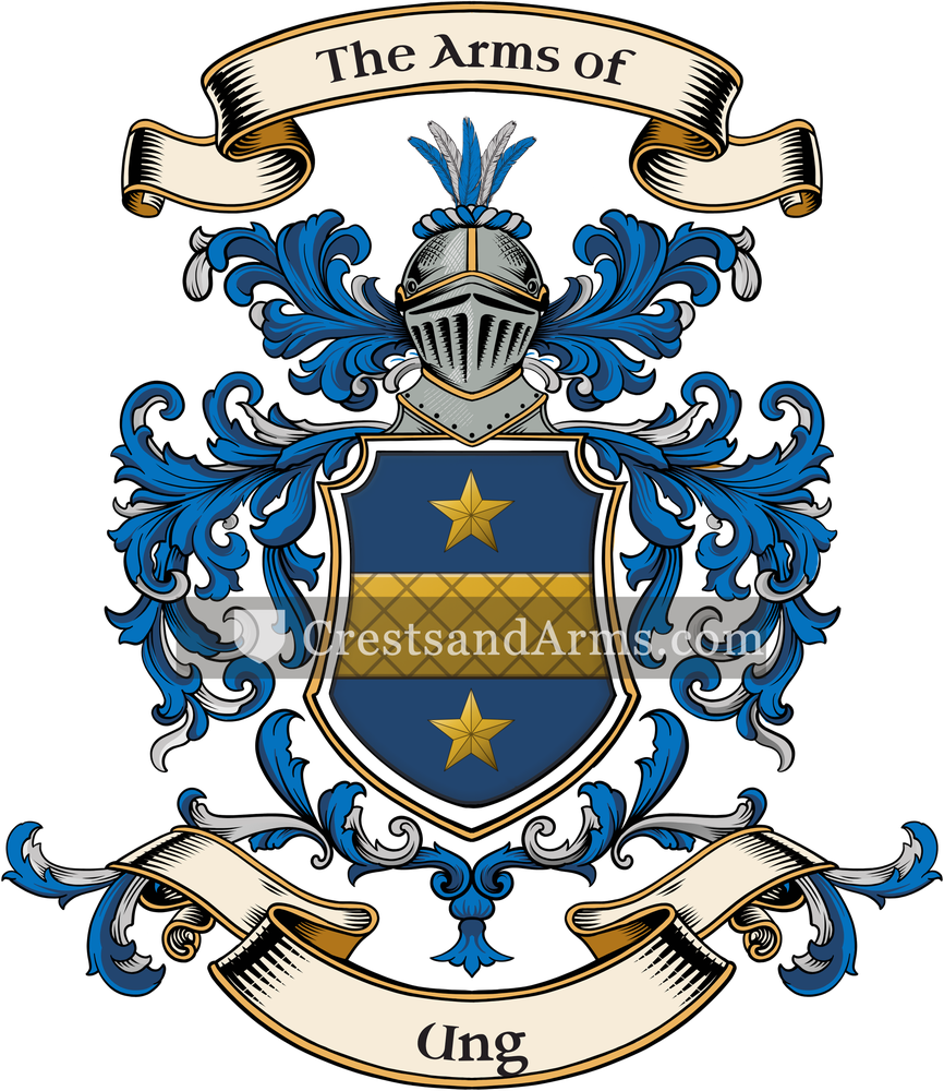The Ung coat of arms, drawn from the recorded blazon