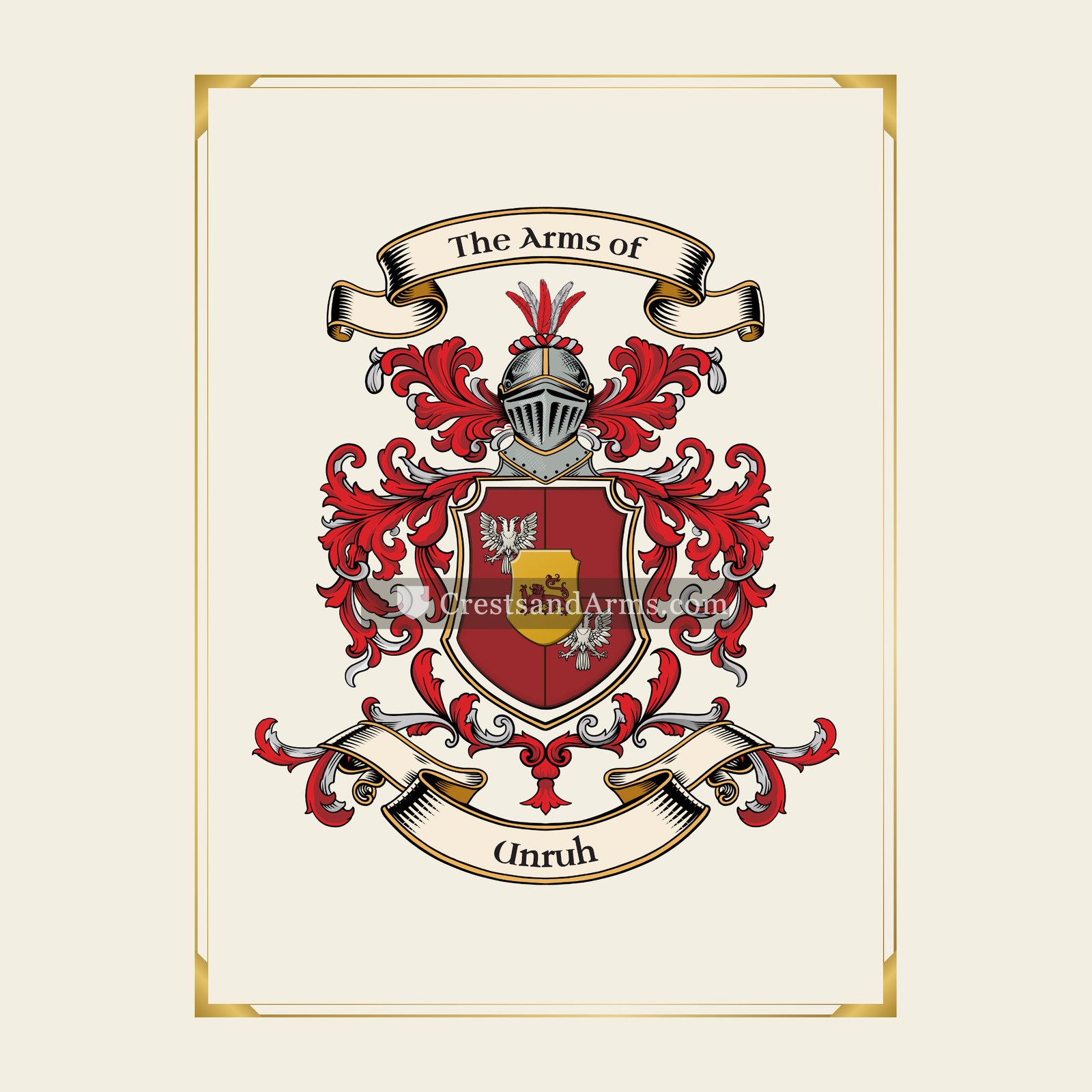 With gold border